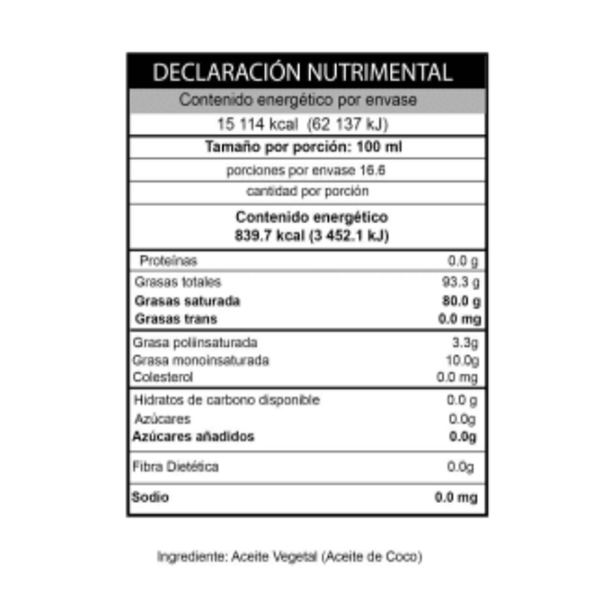 Aceite de Coco Members Cococare Extra Virgen Orgánico 1.66 L