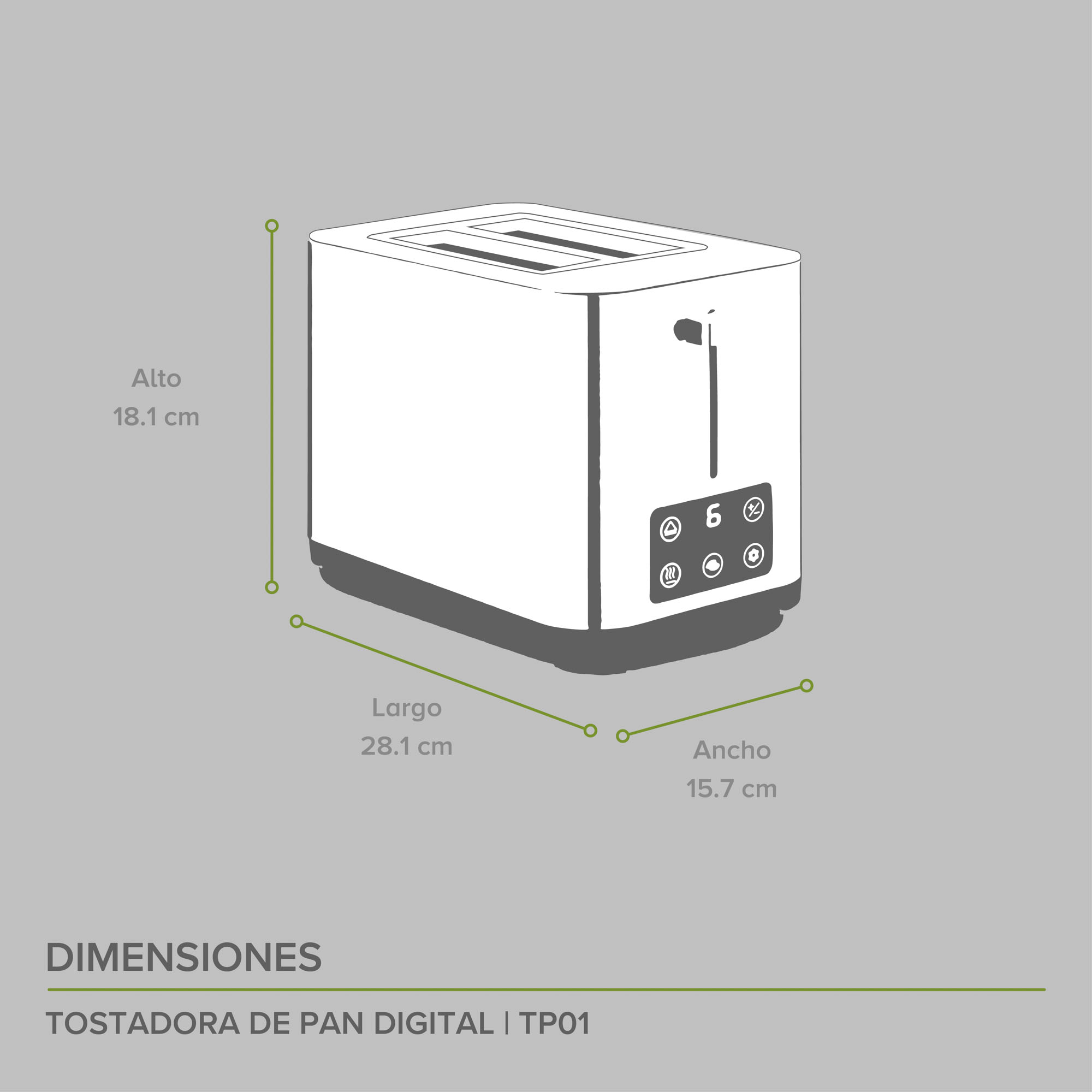 Tostador De Pan Con Panel Digital Ajustable  Avera TP01