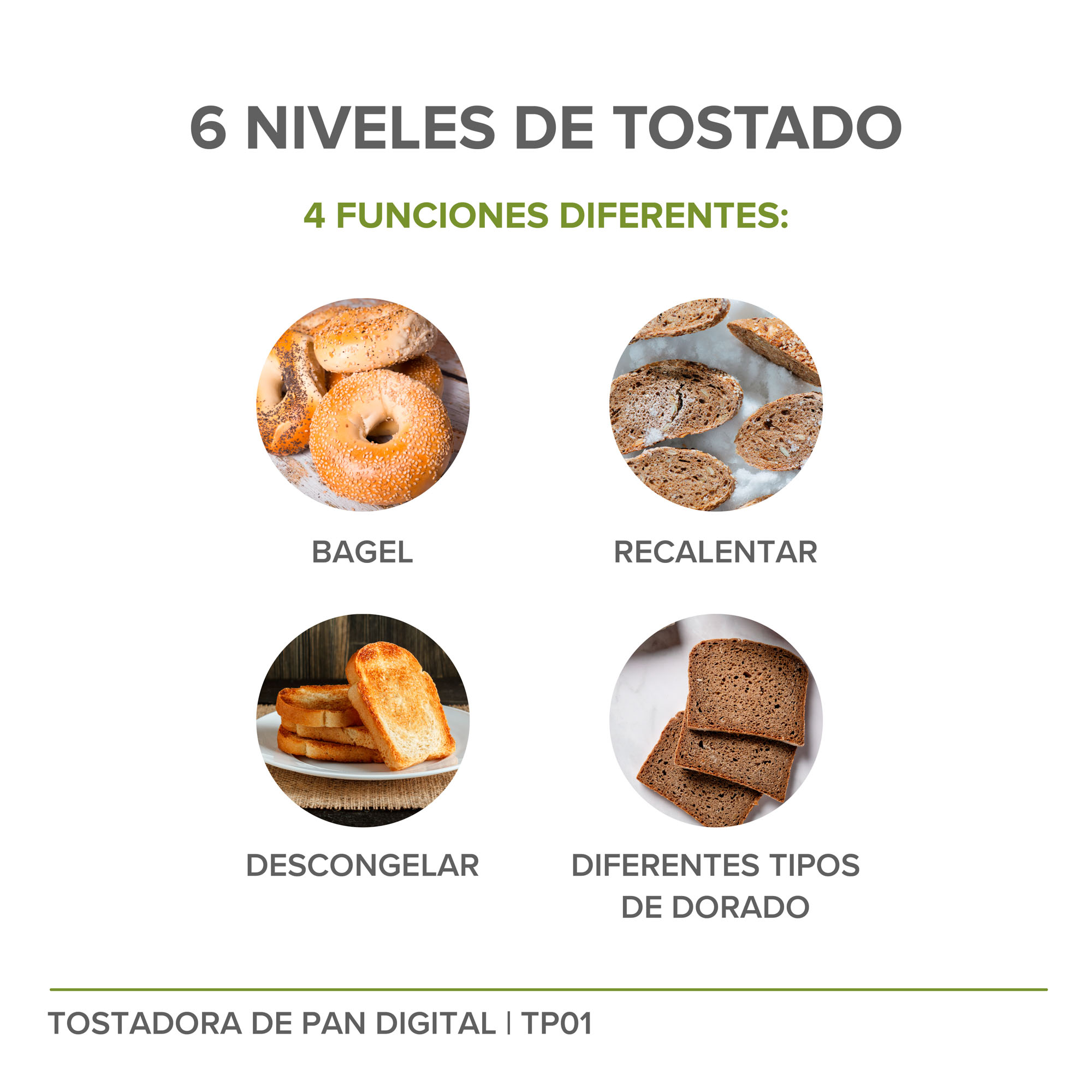 Tostador De Pan Con Panel Digital Ajustable  Avera TP01