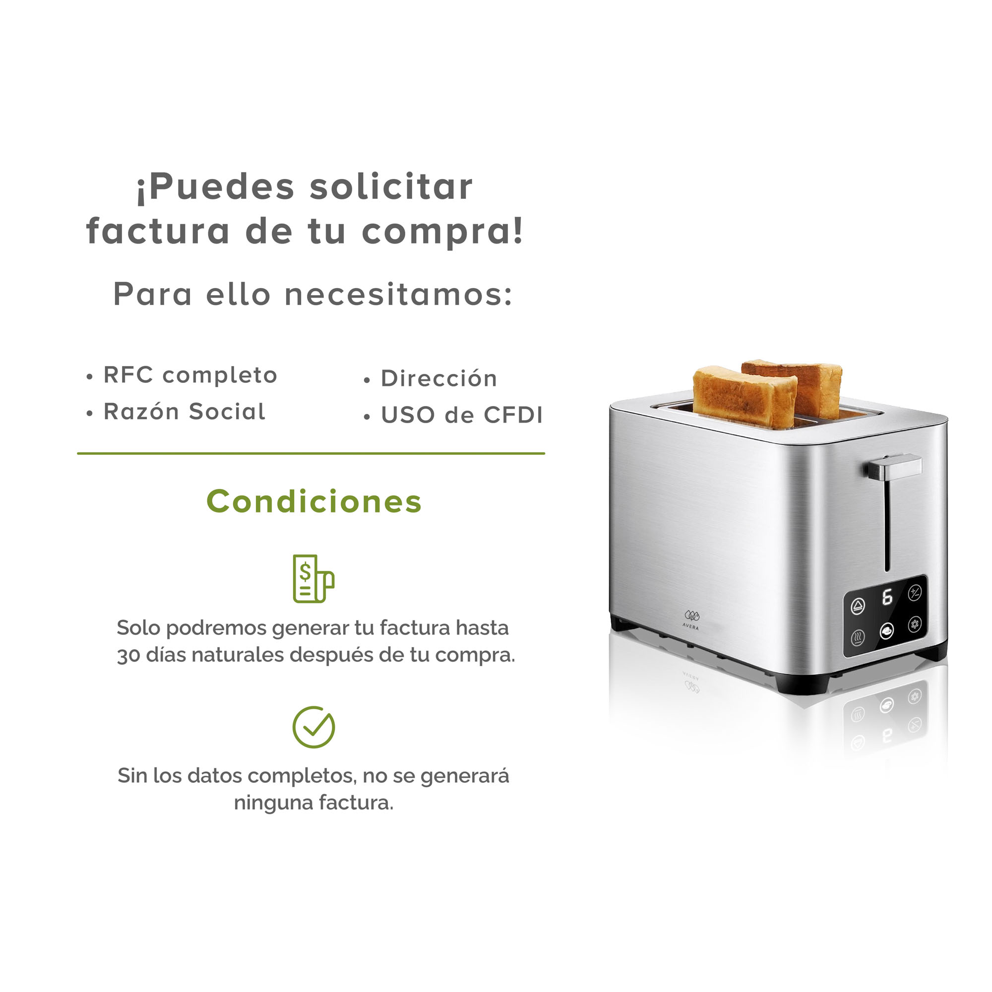 Tostador De Pan Con Panel Digital Ajustable  Avera TP01