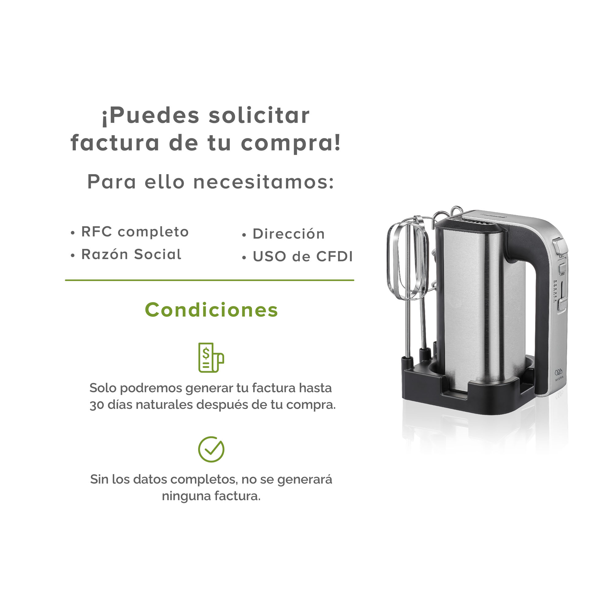 Avera Batidora Manual Electrica 5 Velocidades 300 W Ba02 Color Gris - $ 599