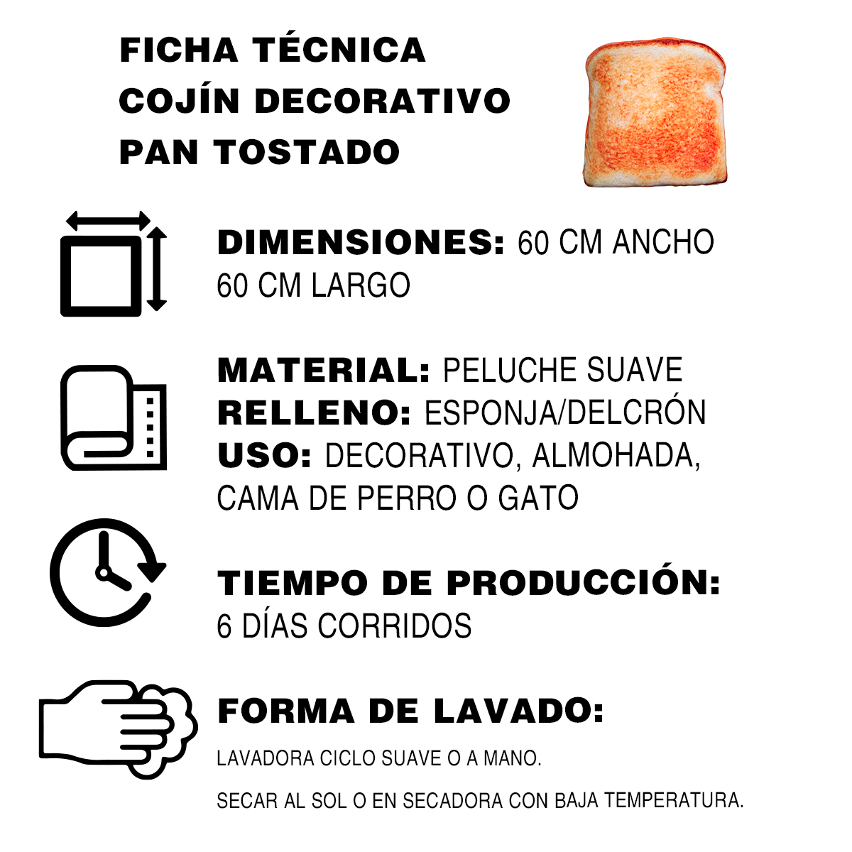 Cama Perro Gato Forma  Rebanada Pan Tostado Esponja Suave