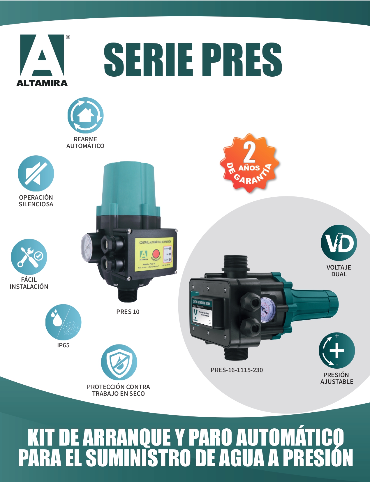 Kit de Presión Altamira Modelo PRES 10