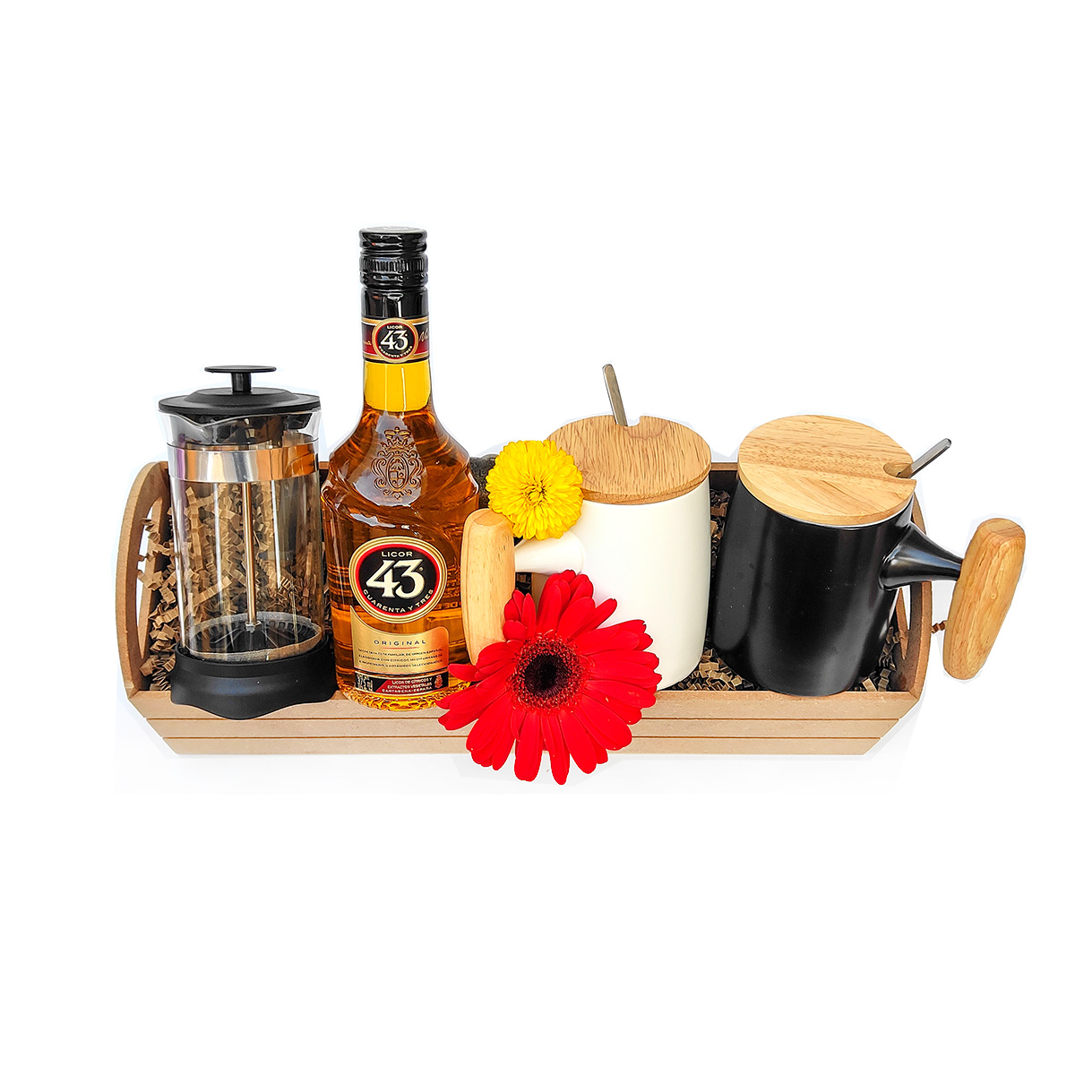 Charola Con Licor 43 Para Degustación De Café En Pareja