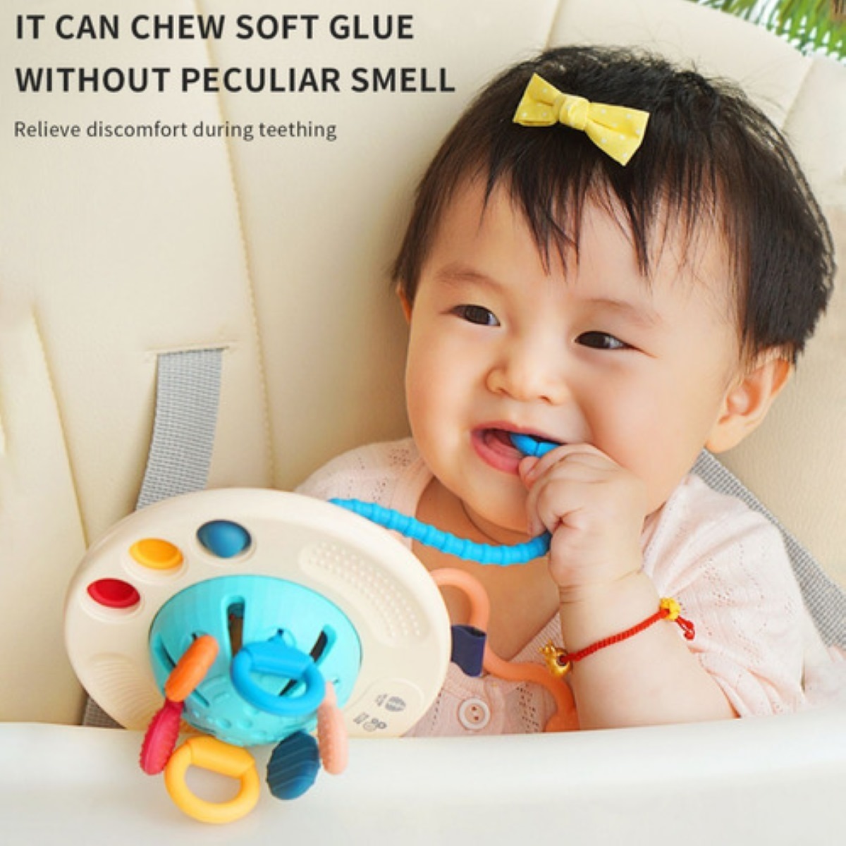 Juguetes De Silicona Para El Desarrollo Sensorial Del Bebé Azul