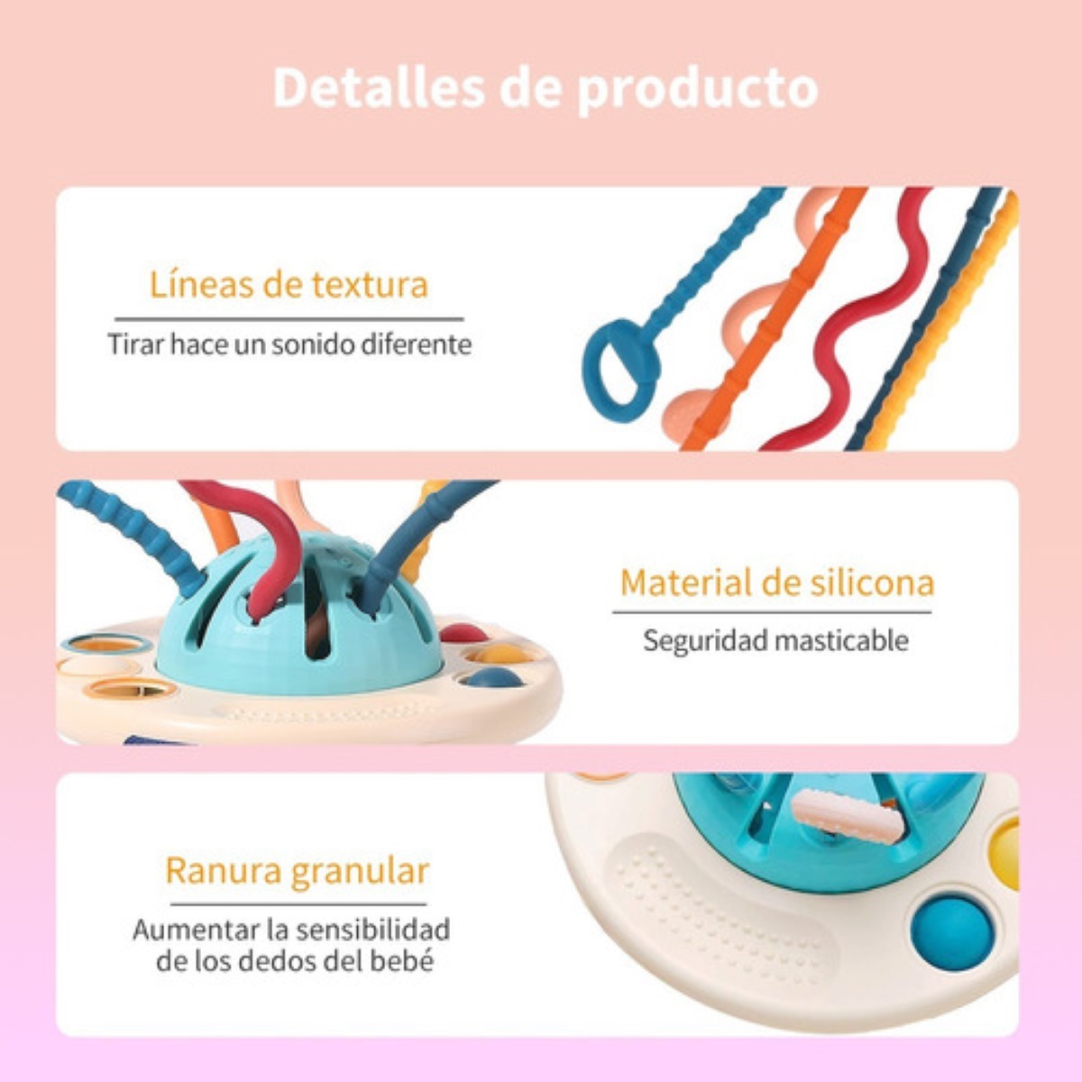 Juguetes De Silicona Para El Desarrollo Sensorial Del Bebé Azul