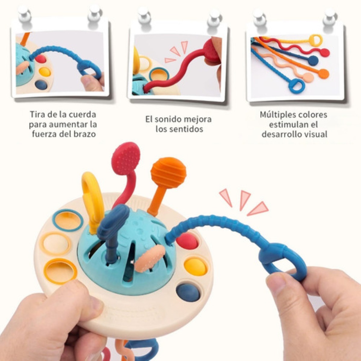 Juguetes De Silicona Para El Desarrollo Sensorial Del Bebé Azul