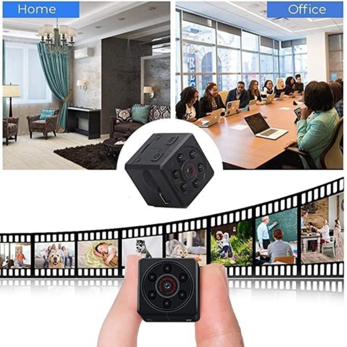 Mini Cámara Espía De Visión Nocturna Recargable Hd 1080p Negro