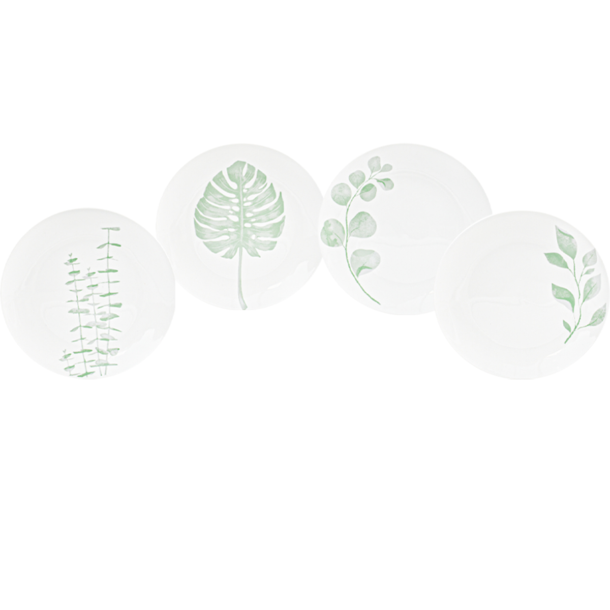 Kaiser 2415-3903 Vajilla Porcelana Fina Alemana Naturaleza Botánica Verde 4p 16pzas