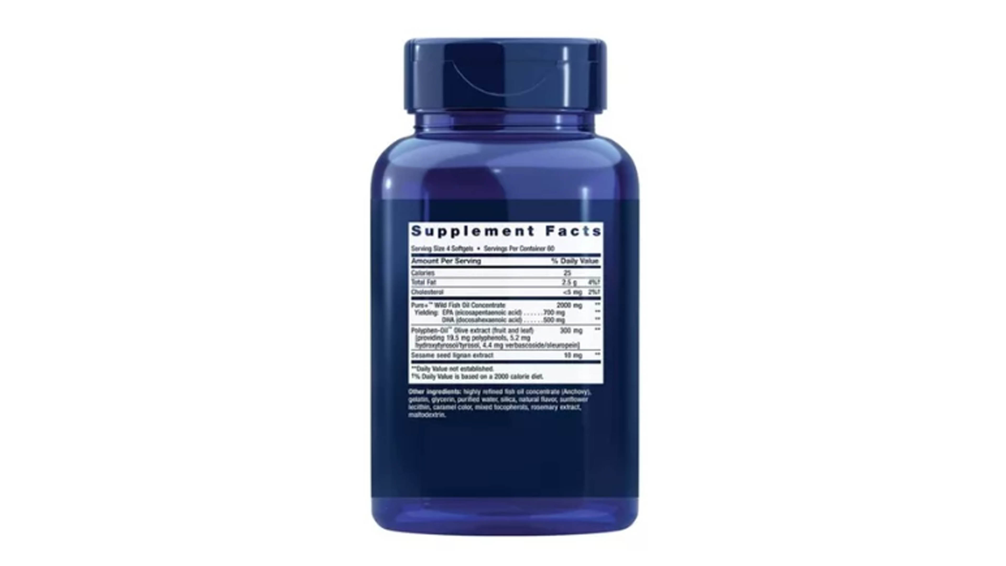 Omega 3 Fish Oil 2000mg Extra Fuerte 240cap + Epa Y Dha Life Extension