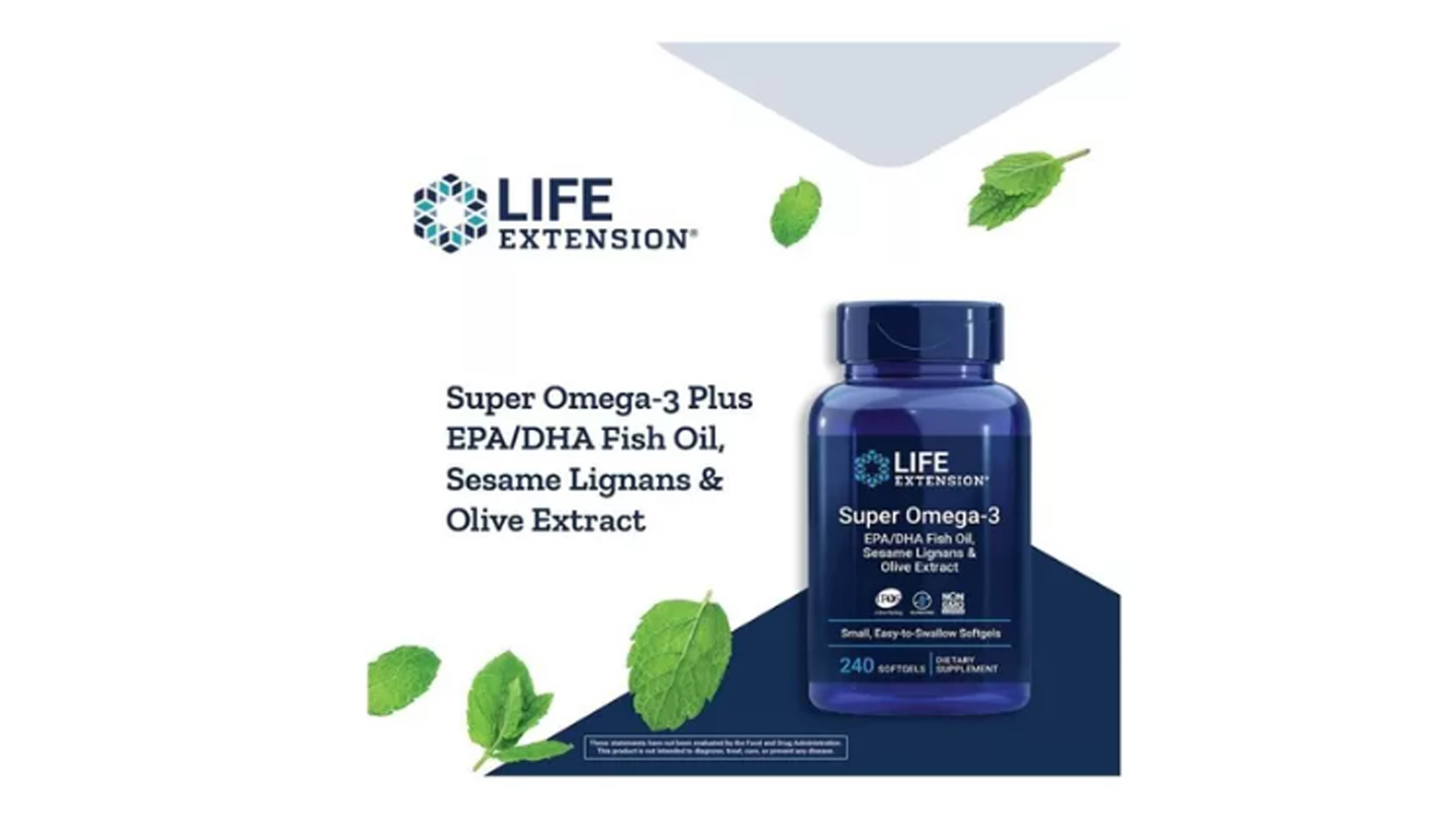 Omega 3 Fish Oil 2000mg Extra Fuerte 240cap + Epa Y Dha Life Extension