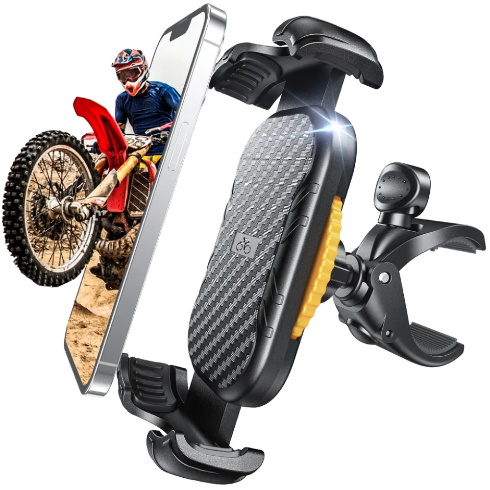 Soporte Celular Bicicleta, Soporte para Celular Motocicleta - Universal Rotación 360 Anti Vibración.