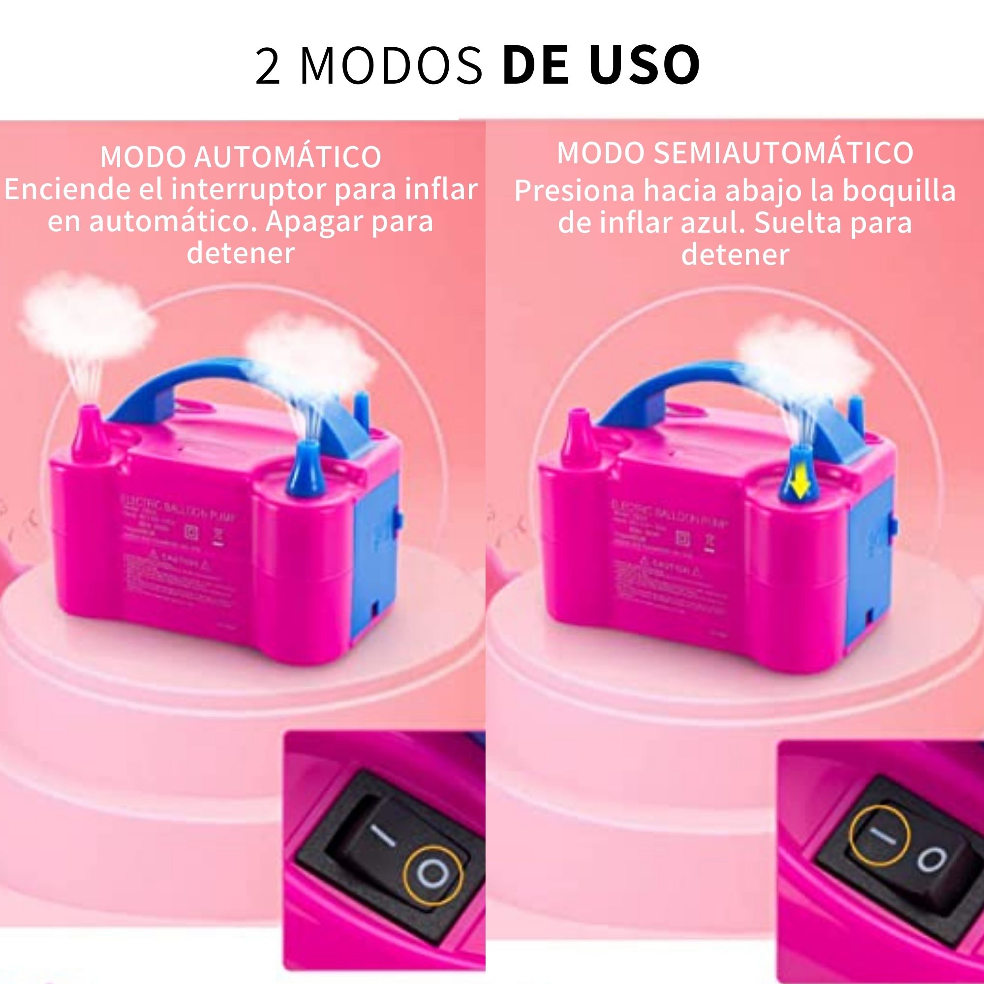 Infladora De Globo Bomba Eléctrica de Globos 110V~120V, 600 Vatios.