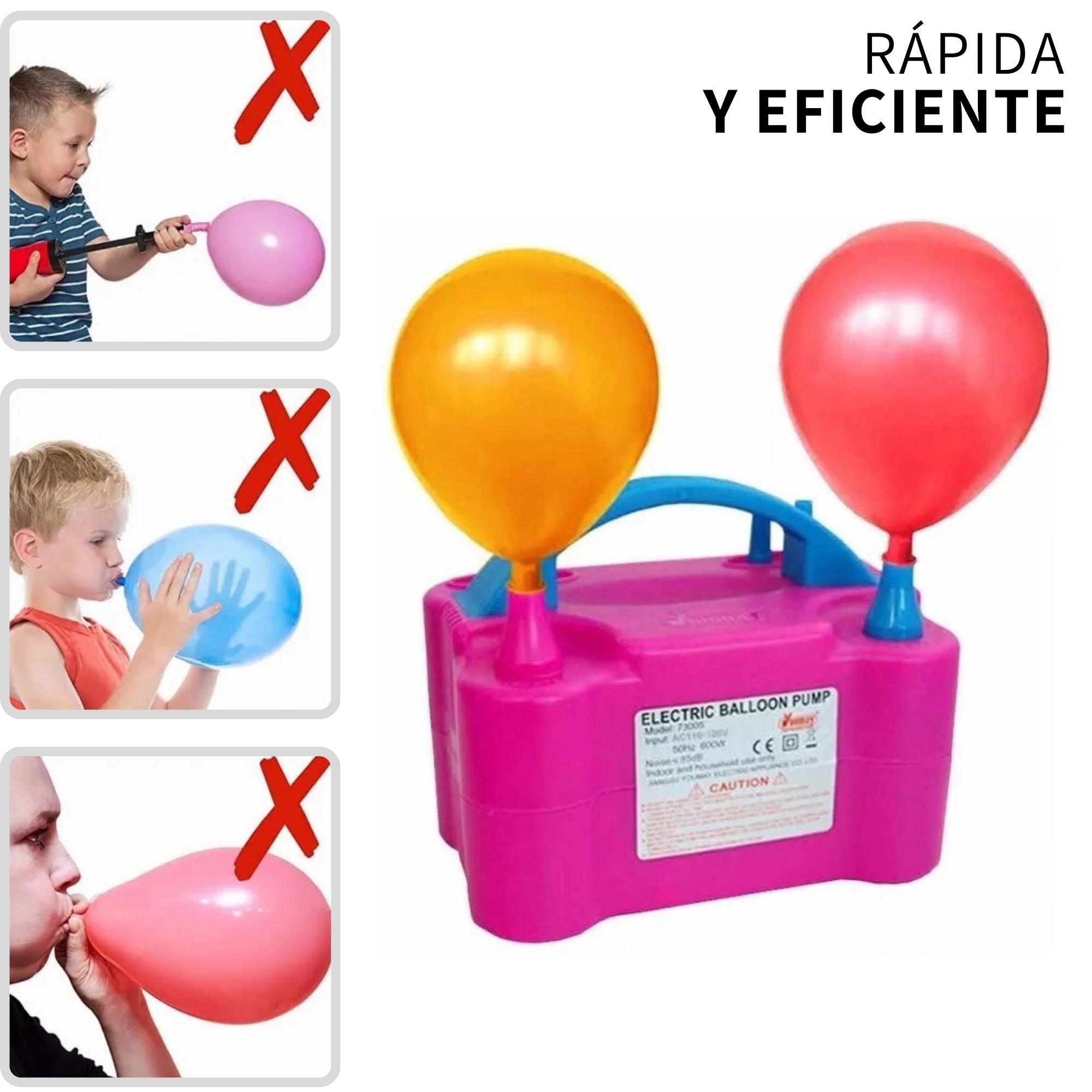 Infladora De Globo Bomba Eléctrica de Globos 110V~120V, 600 Vatios.