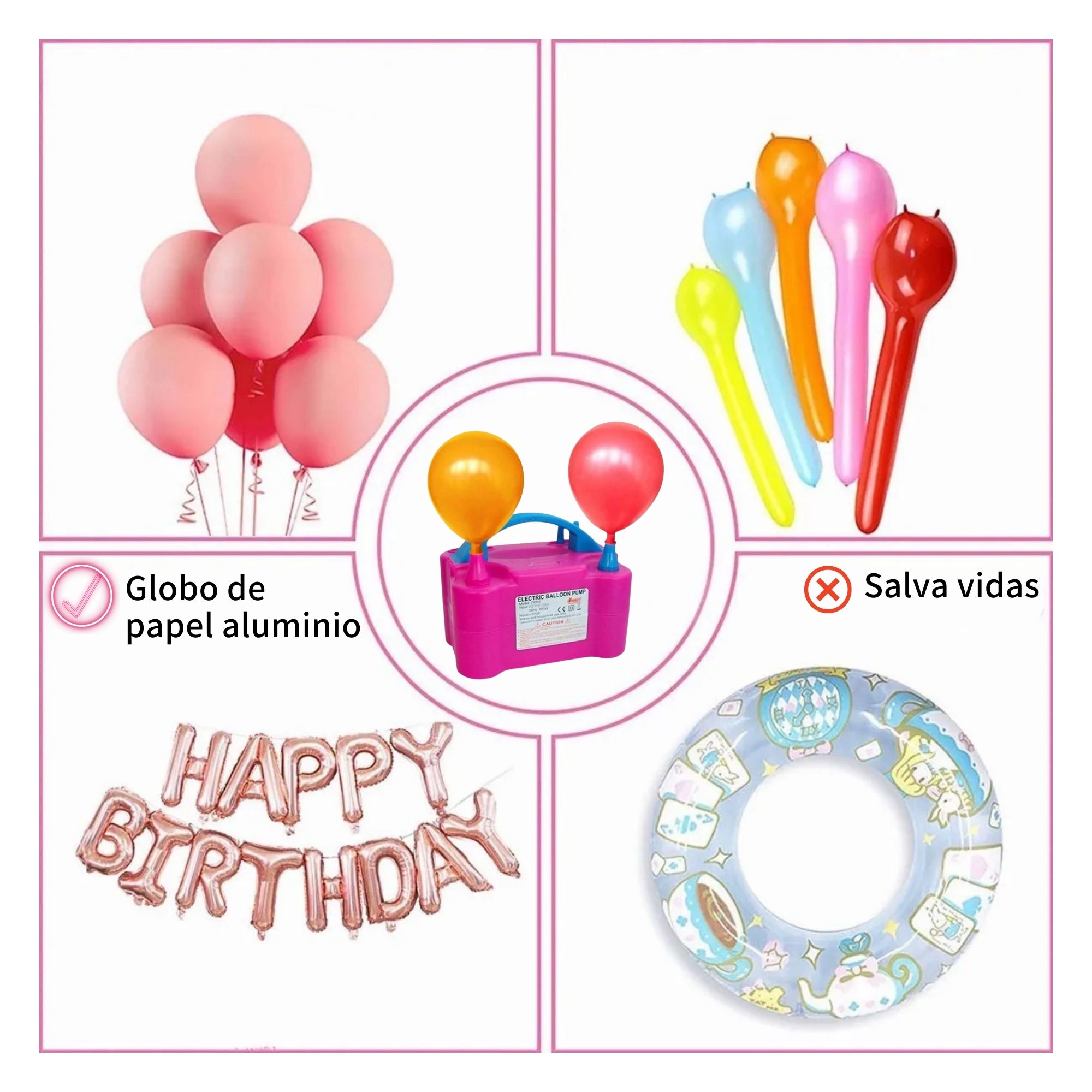 Infladora De Globo Bomba Eléctrica de Globos 110V~120V, 600 Vatios.