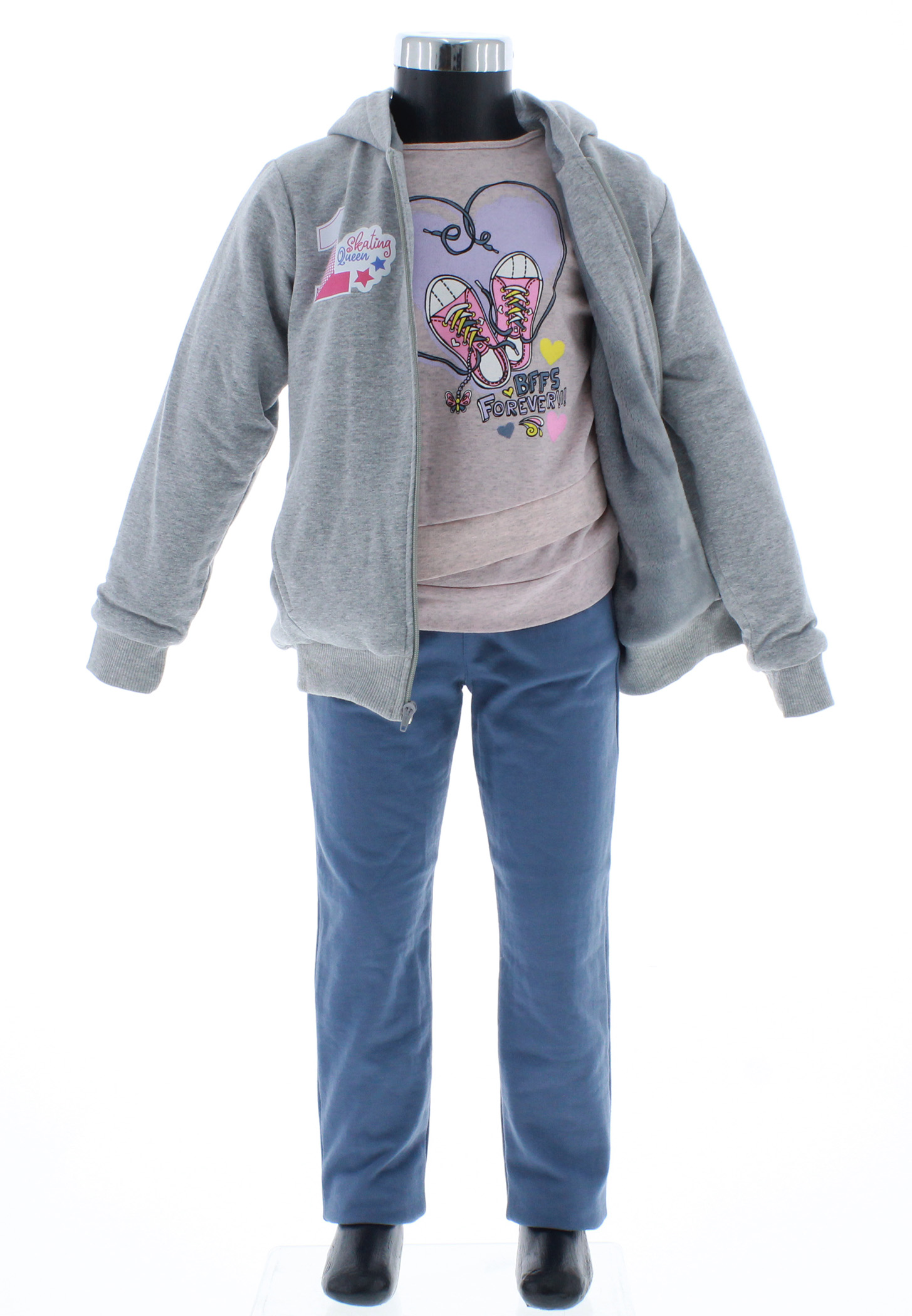 Conjunto Pants Niña Gris 3274 2 a 16 Años.