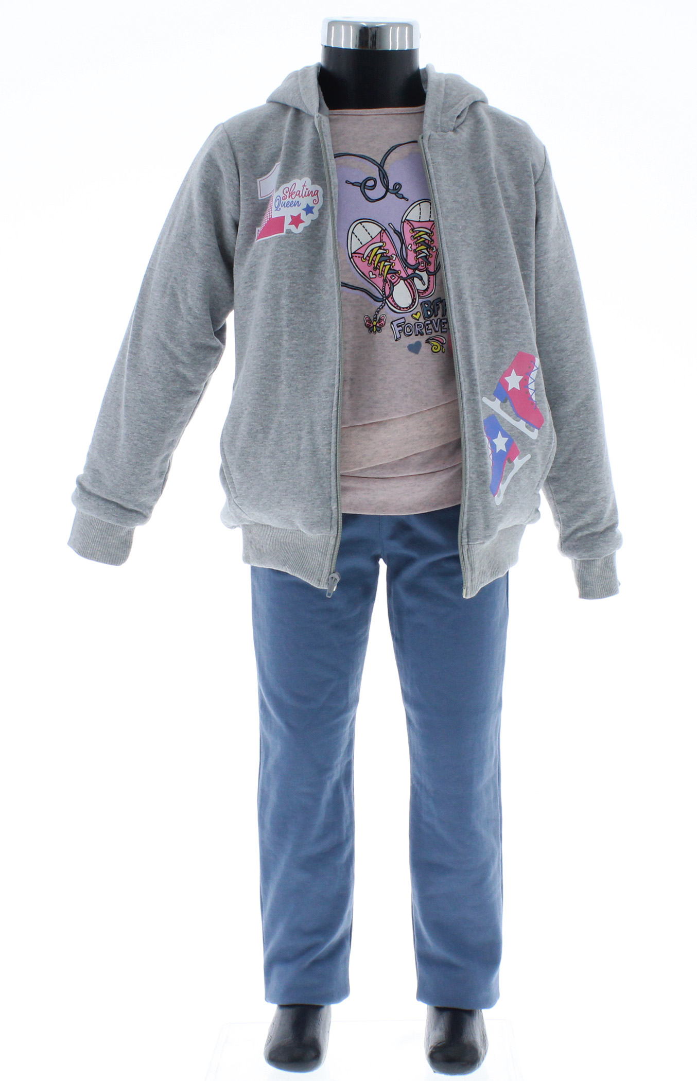 Conjunto Pants Niña Gris 3274 2 a 16 Años.