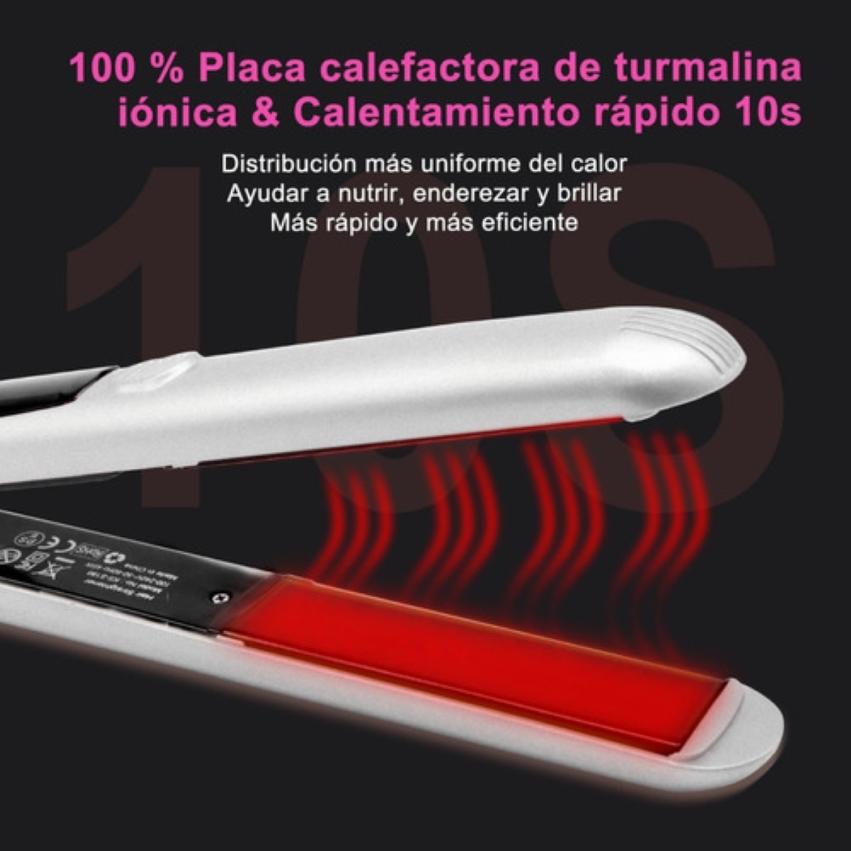 Plancha Para Cabello, 2en1 De Ceramica Color Blanco