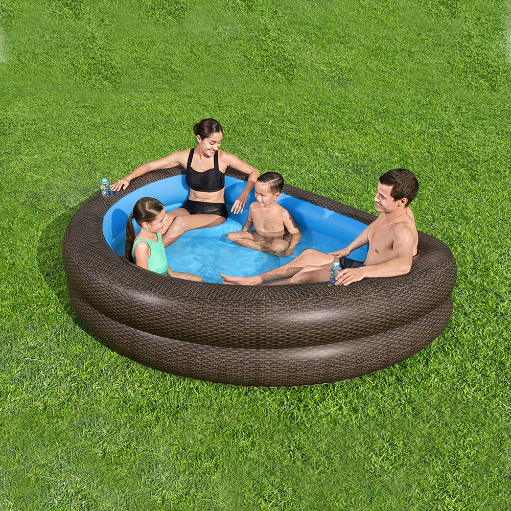 Alberca Inflable Familiar Media Luna Bestway 575 Lts 231 Cm Cafe