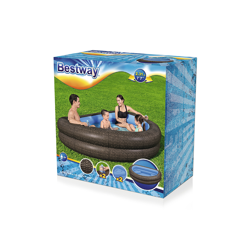 Alberca Inflable Familiar Media Luna Bestway 575 Lts 231 Cm Cafe