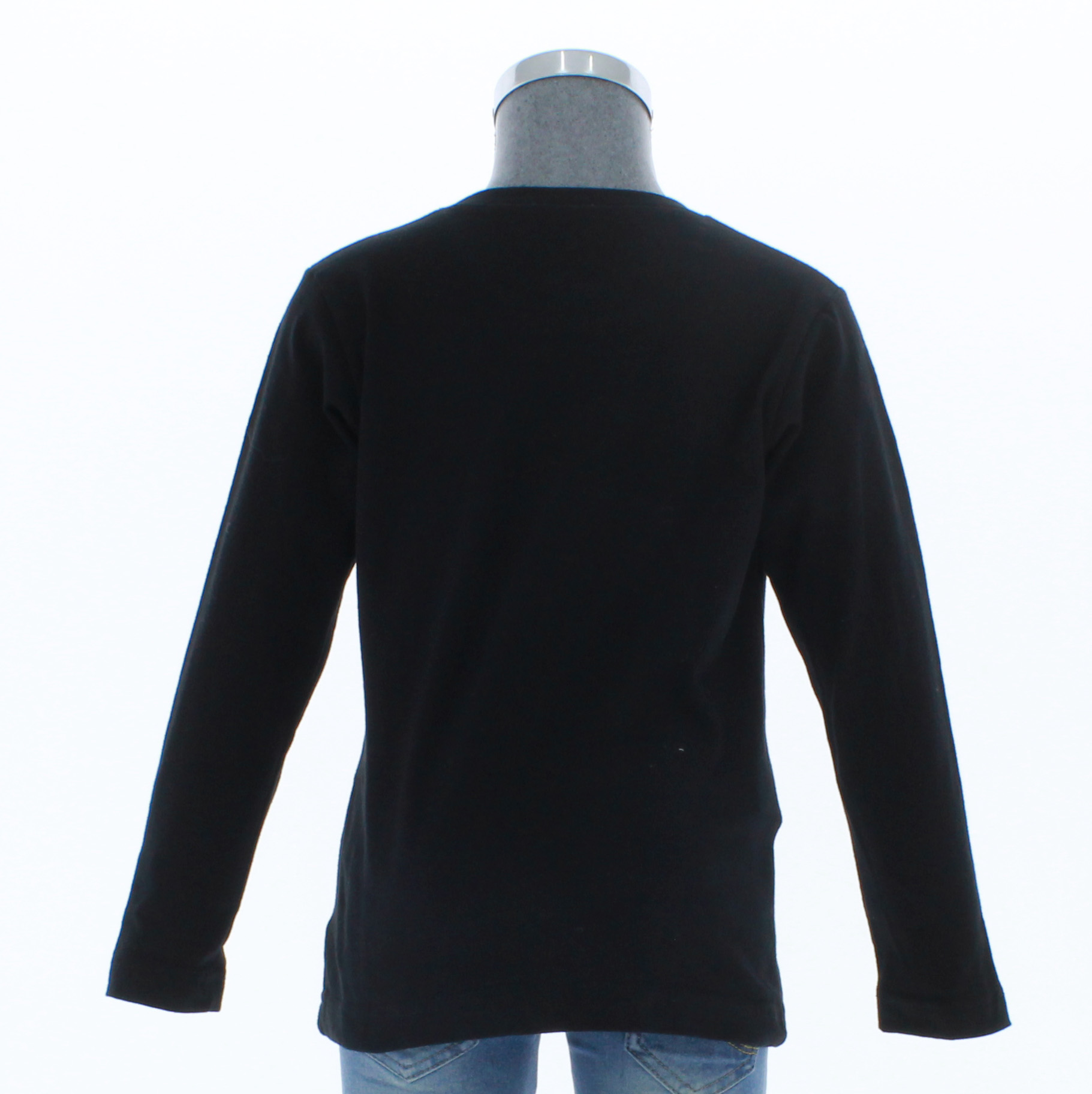 Playera Niño Negra Manga Larga 3278 2 a 18 Años.