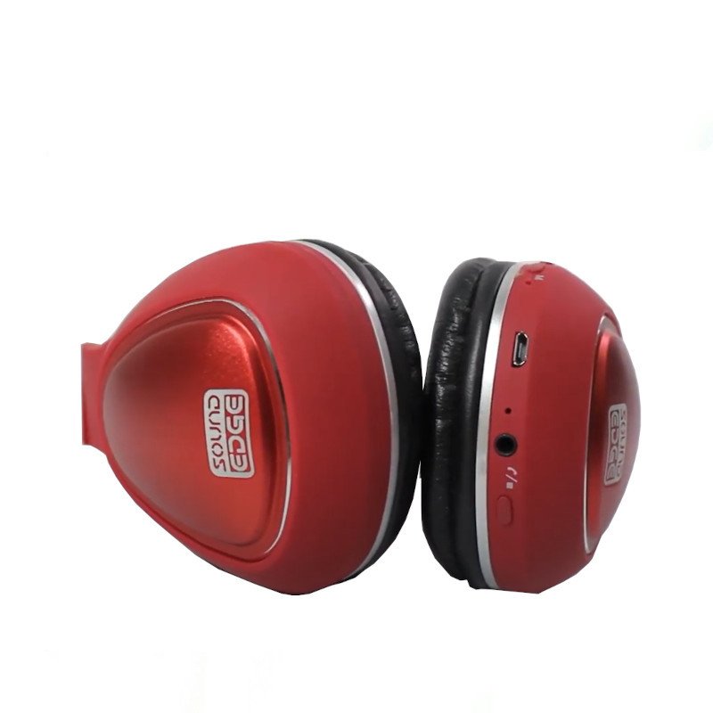 Audífono de diadema bluetooth inalámbrico rojo