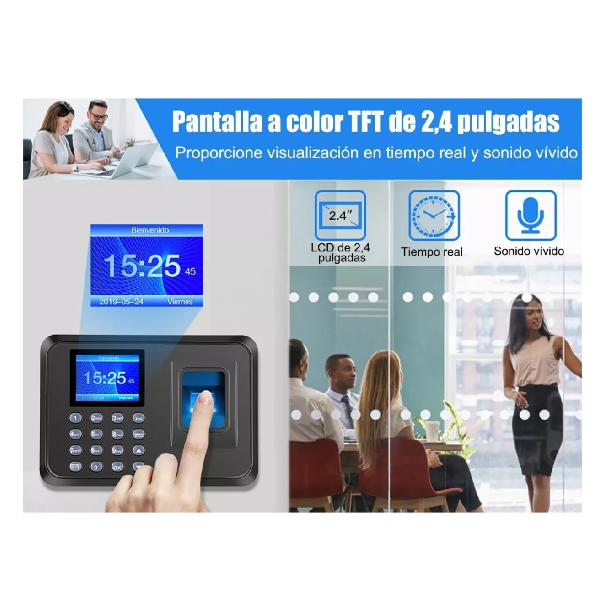 Reloj Checador Huella Biométrico Digital Memoria Internet