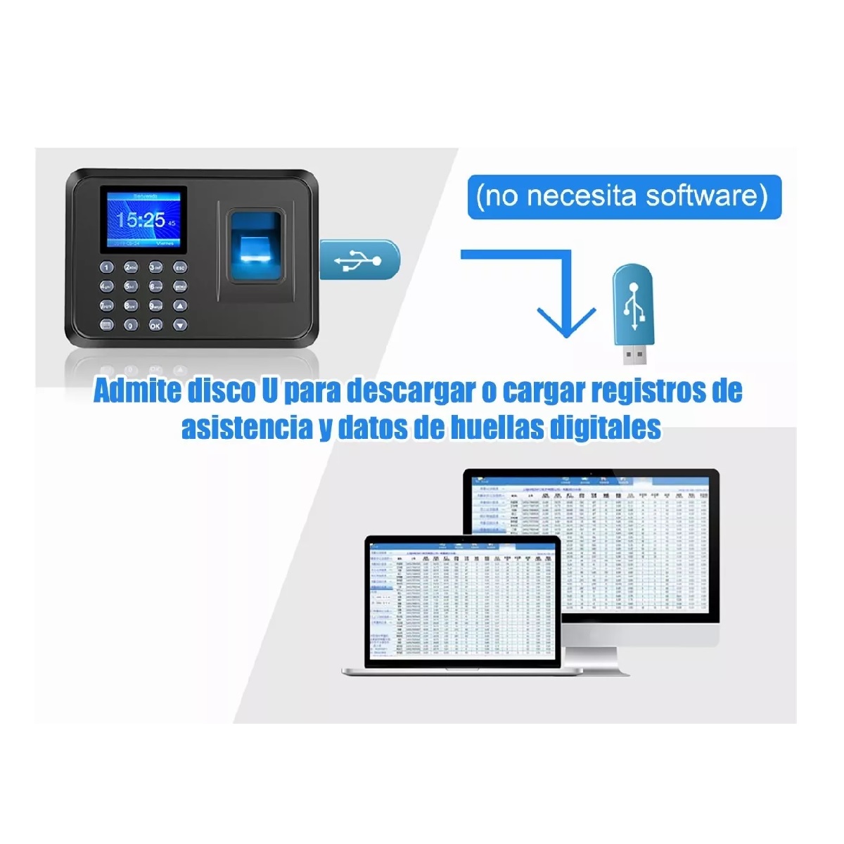 Reloj Checador Huella Biométrico Digital Memoria Internet