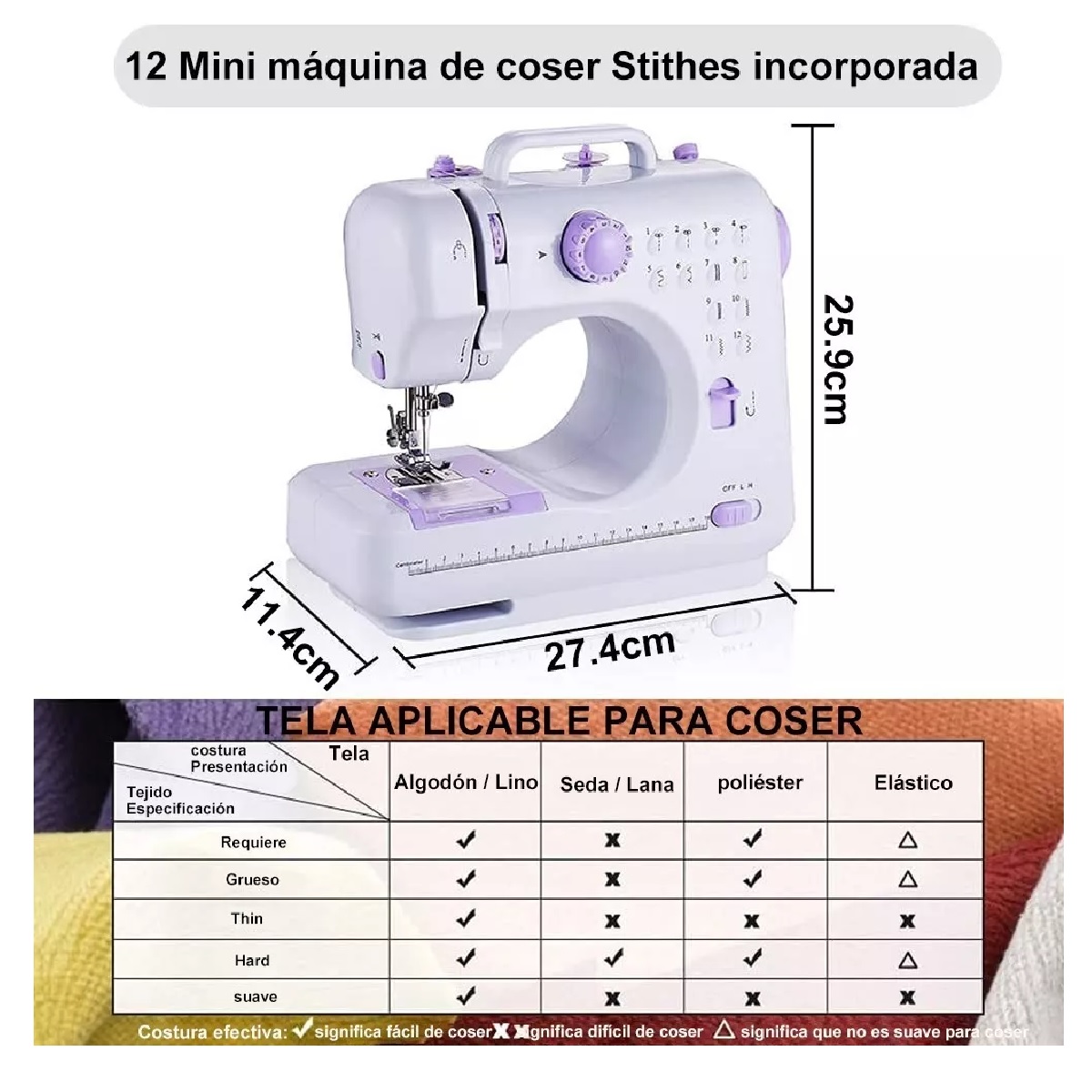 Máquina Coser Eléctrica Portátil El Hogar 115 Piezas Set