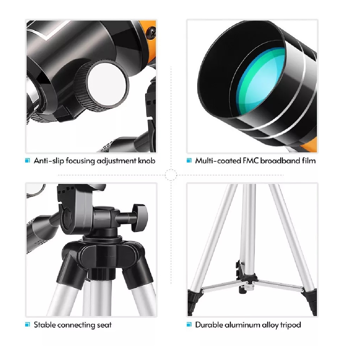 Telescopio Astronómico Monocular 15x-150x 70mm Con Trípode