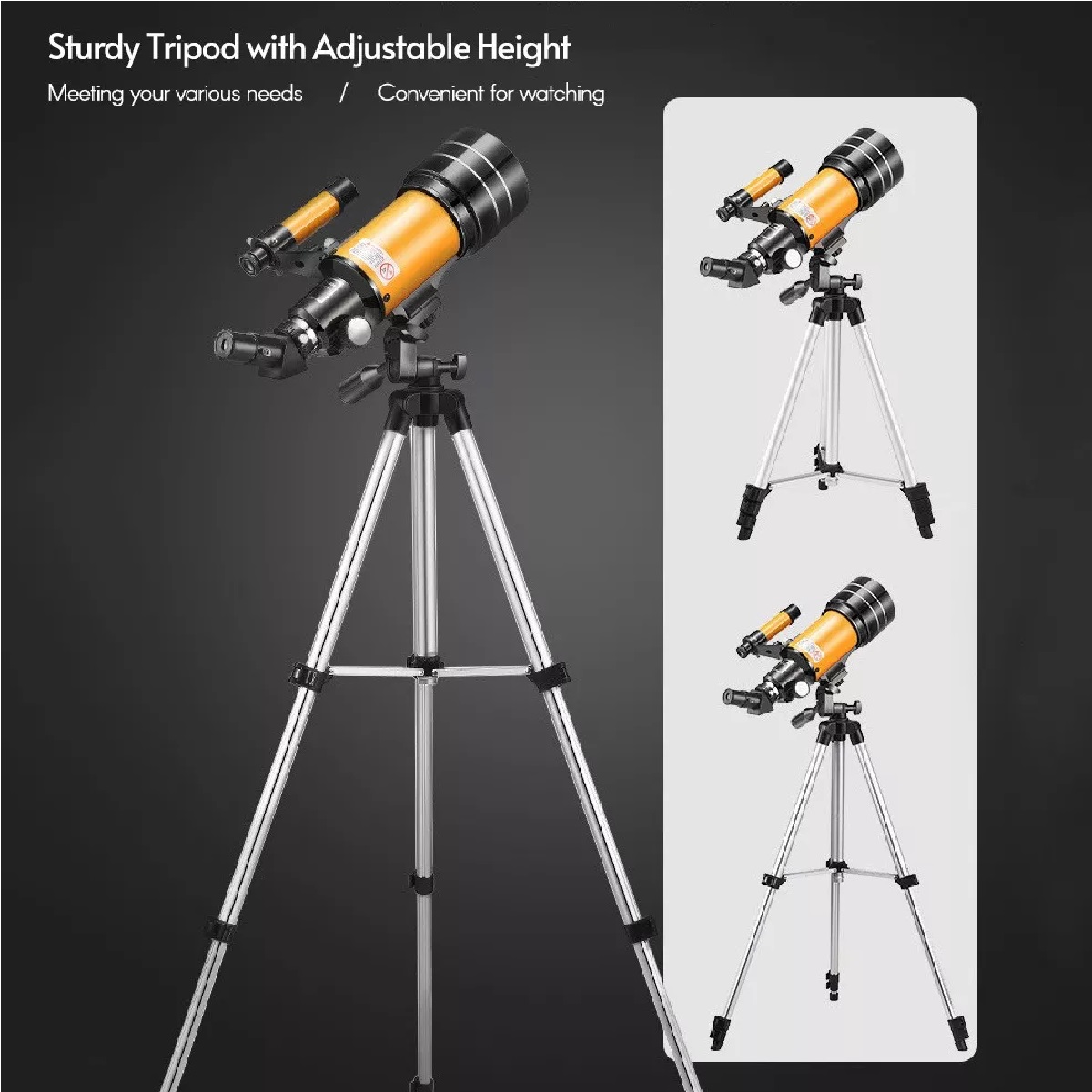 Telescopio Astronómico Monocular 15x-150x 70mm Con Trípode