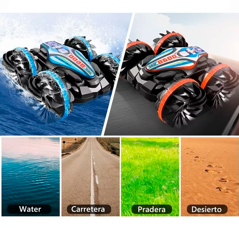Carro A Control Remoto Anfibio Coche Con Conducción Doble Lado Y Rotación De 360