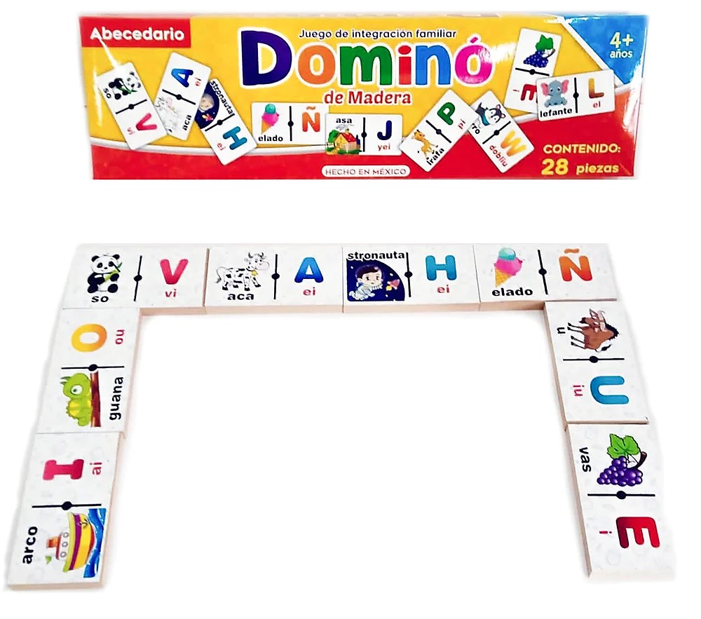 DOMINO DIDACTICO DE MADERA ABECEDARIO