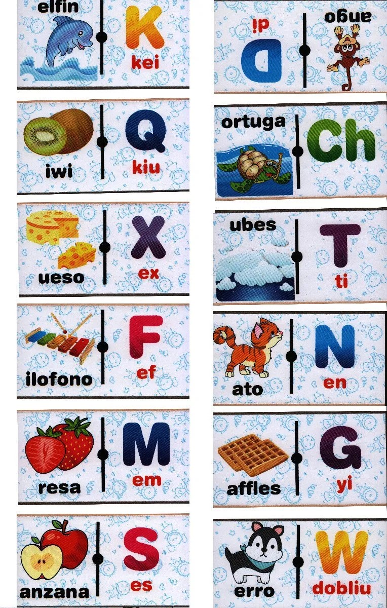 DOMINO DIDACTICO DE MADERA ABECEDARIO