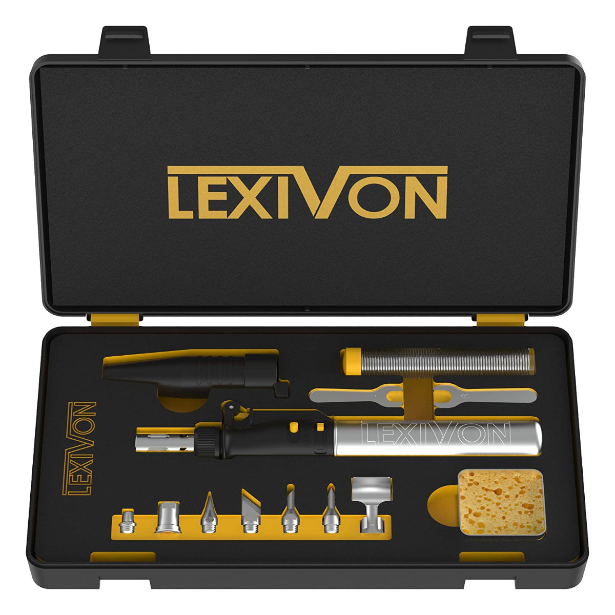 Kit Soldador Gas Butano LEXIVON Inalámbrico juego de 7 puntas