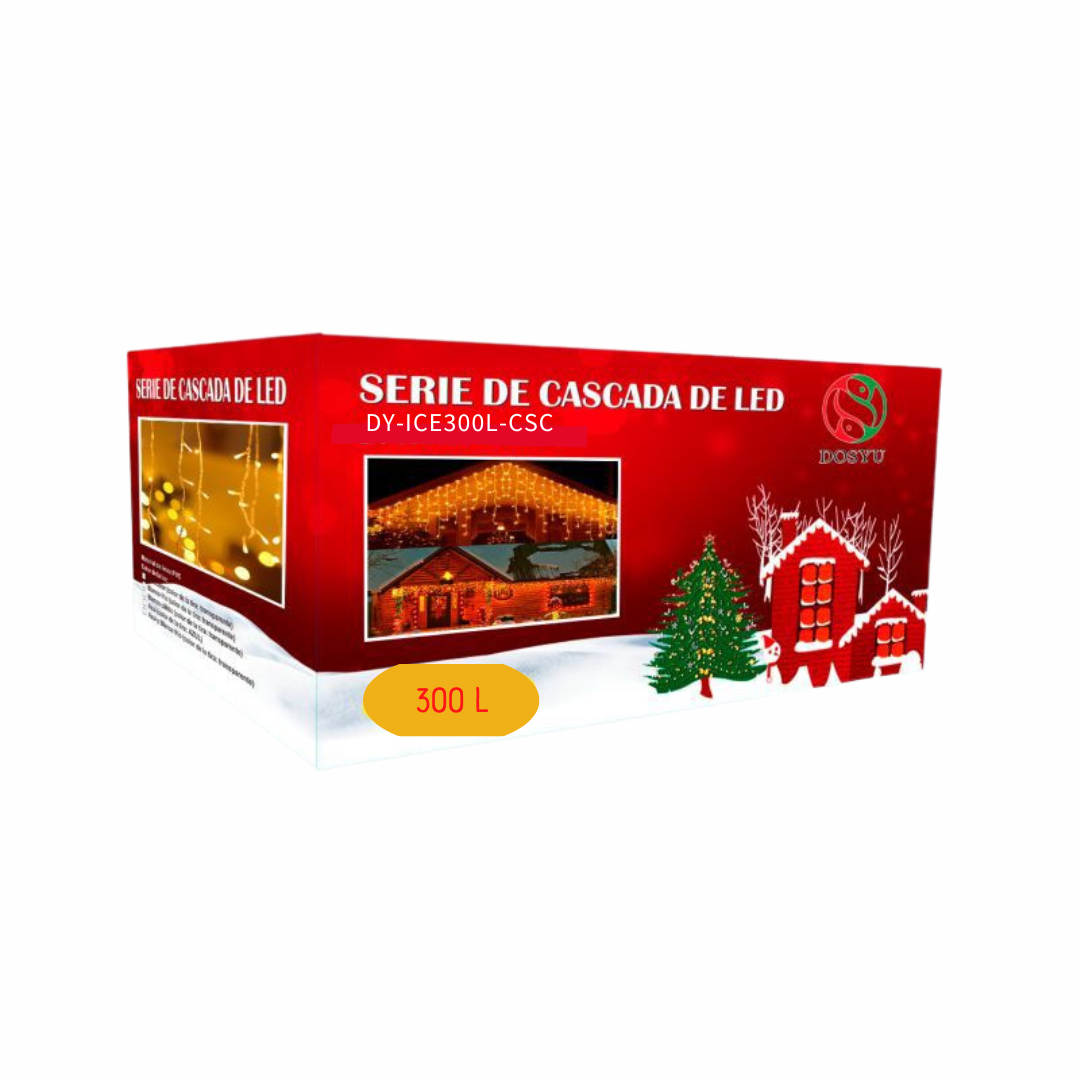 Serie Cascada Navideña 300 focos 6 metros DOSYU 