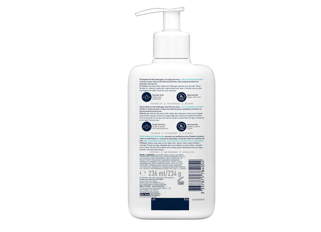 Cerave Limpiador Control Imperfecciones, Piel Grasa, 236ml