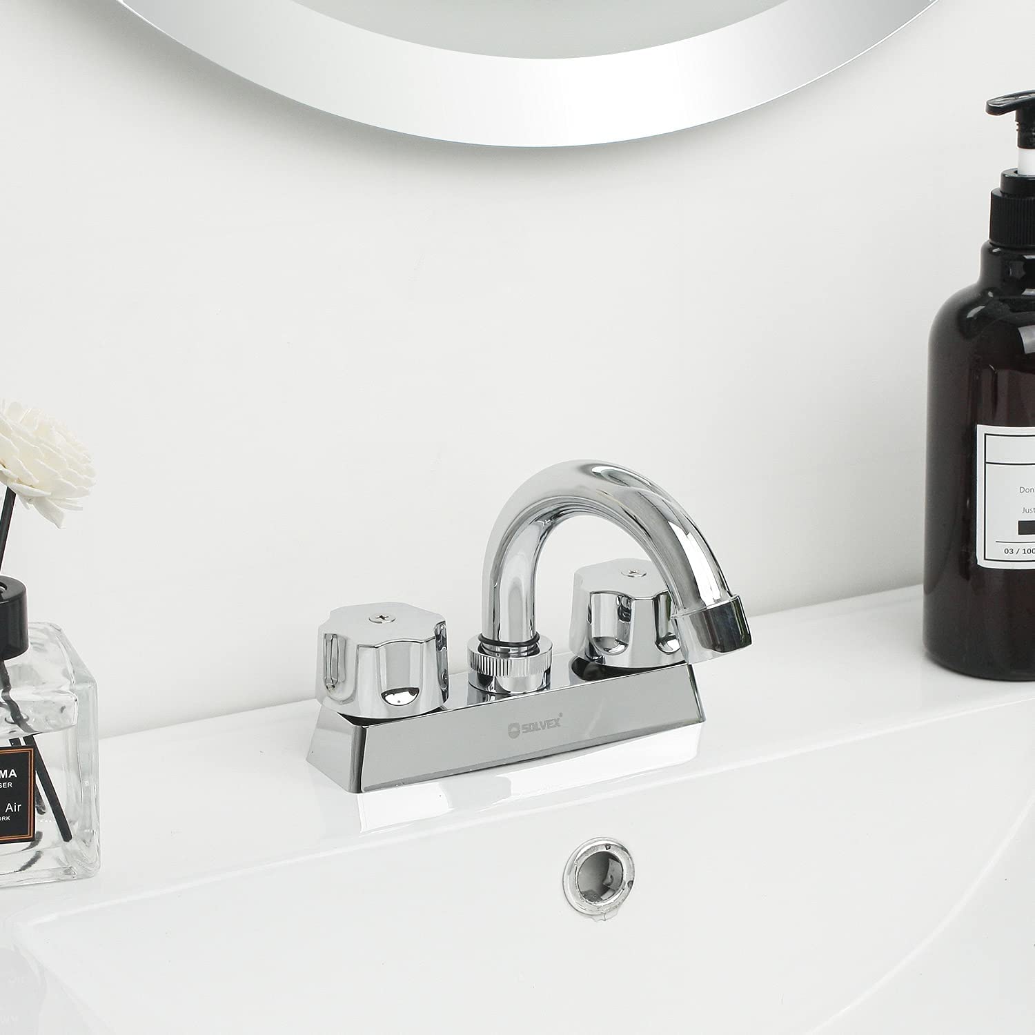 Mezcladora Lavabo Llave Solvex Grifo Baño Cromado Pulido SP-40063