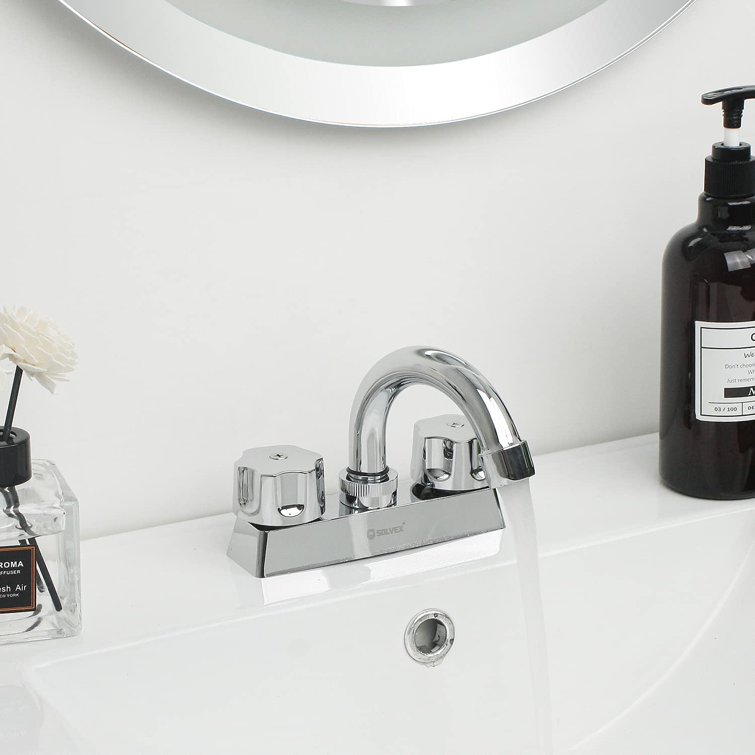 Mezcladora Lavabo Llave Solvex Grifo Baño Cromado Pulido SP-40063