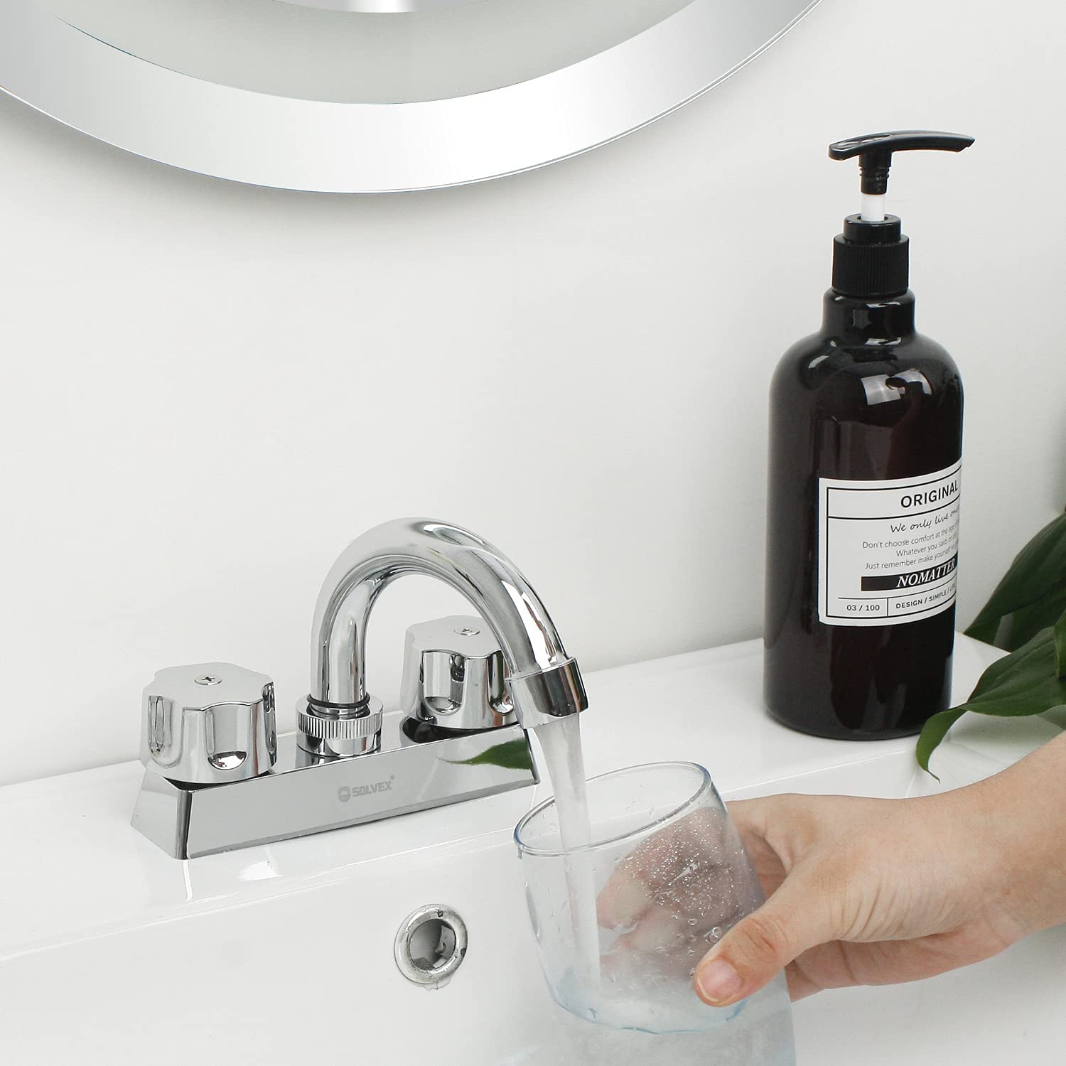 Mezcladora Lavabo Llave Solvex Grifo Baño Cromado Pulido SP-40063