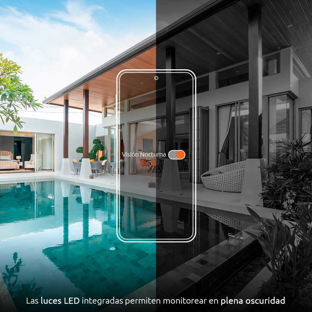 Cámara inteligente Wi-Fi motorizada para exterior con Alexa NHC-O612