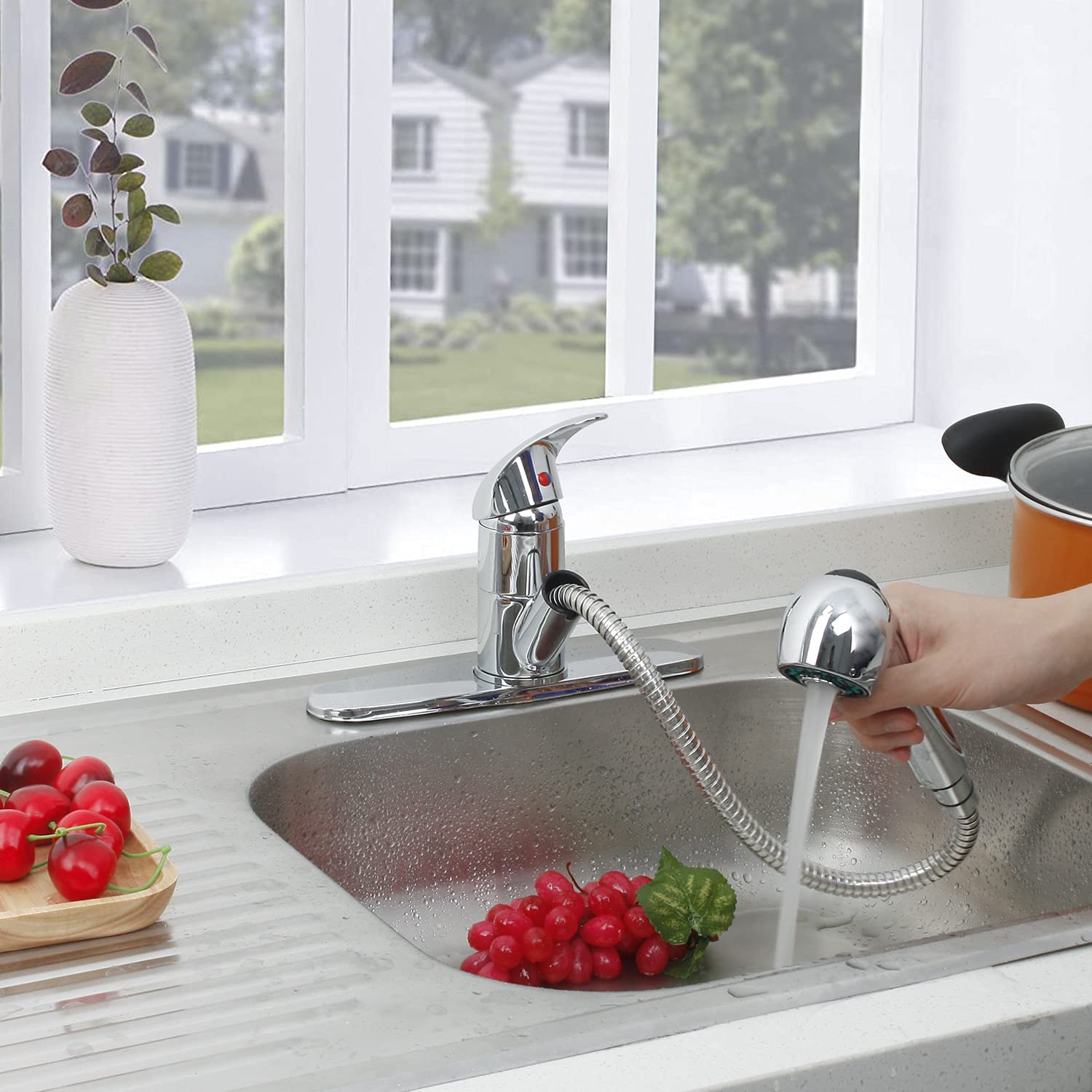 Llave Mezcladora Solvex Monomando Fregadero Acero Inoxidable SP-80080.