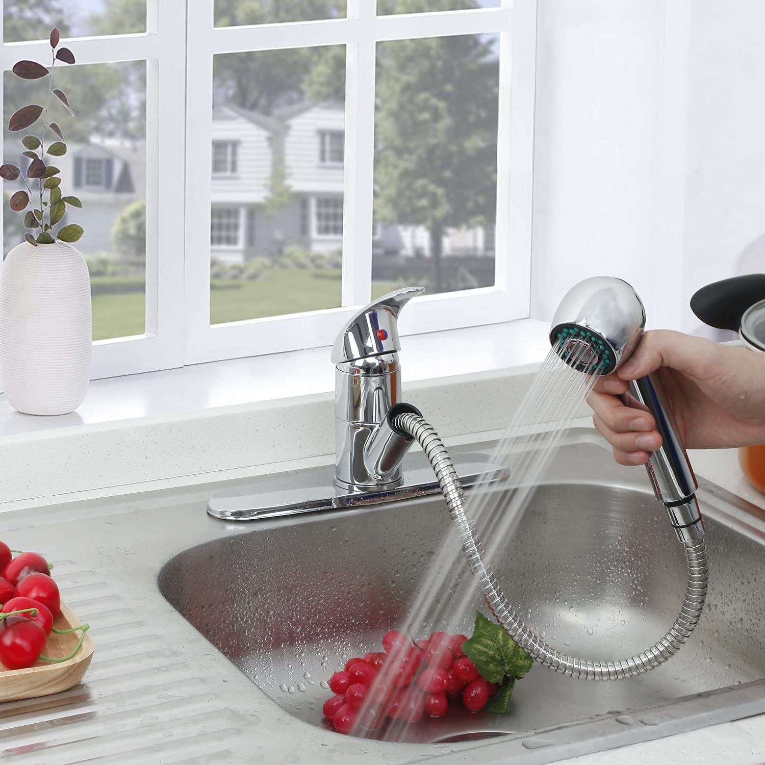 Llave Mezcladora Solvex Monomando Fregadero Acero Inoxidable SP-80080.