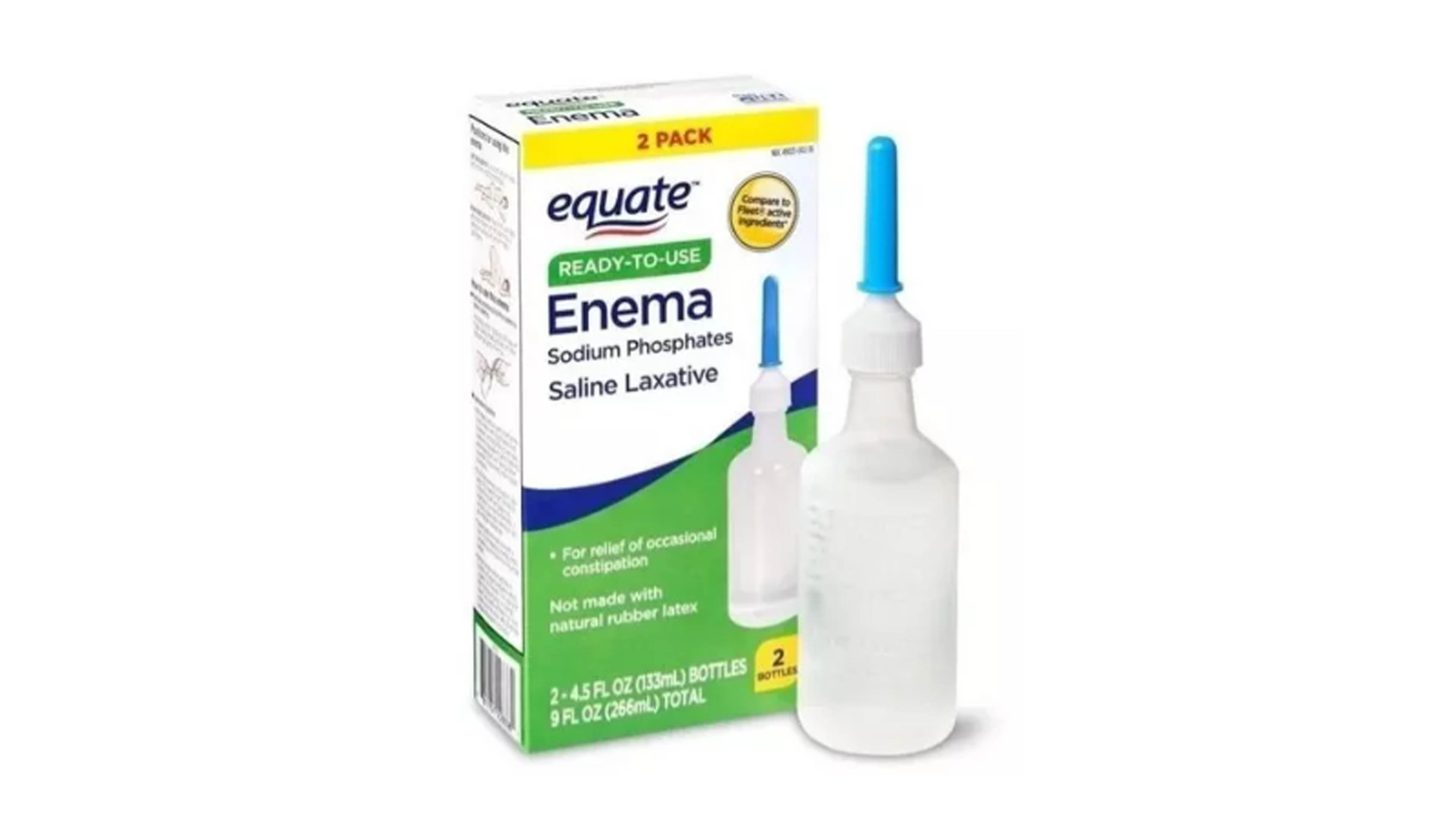 Enema Equate Enema 4.5 Oz 133 Ml Regular (paquete De 2) Kit De 2 Original