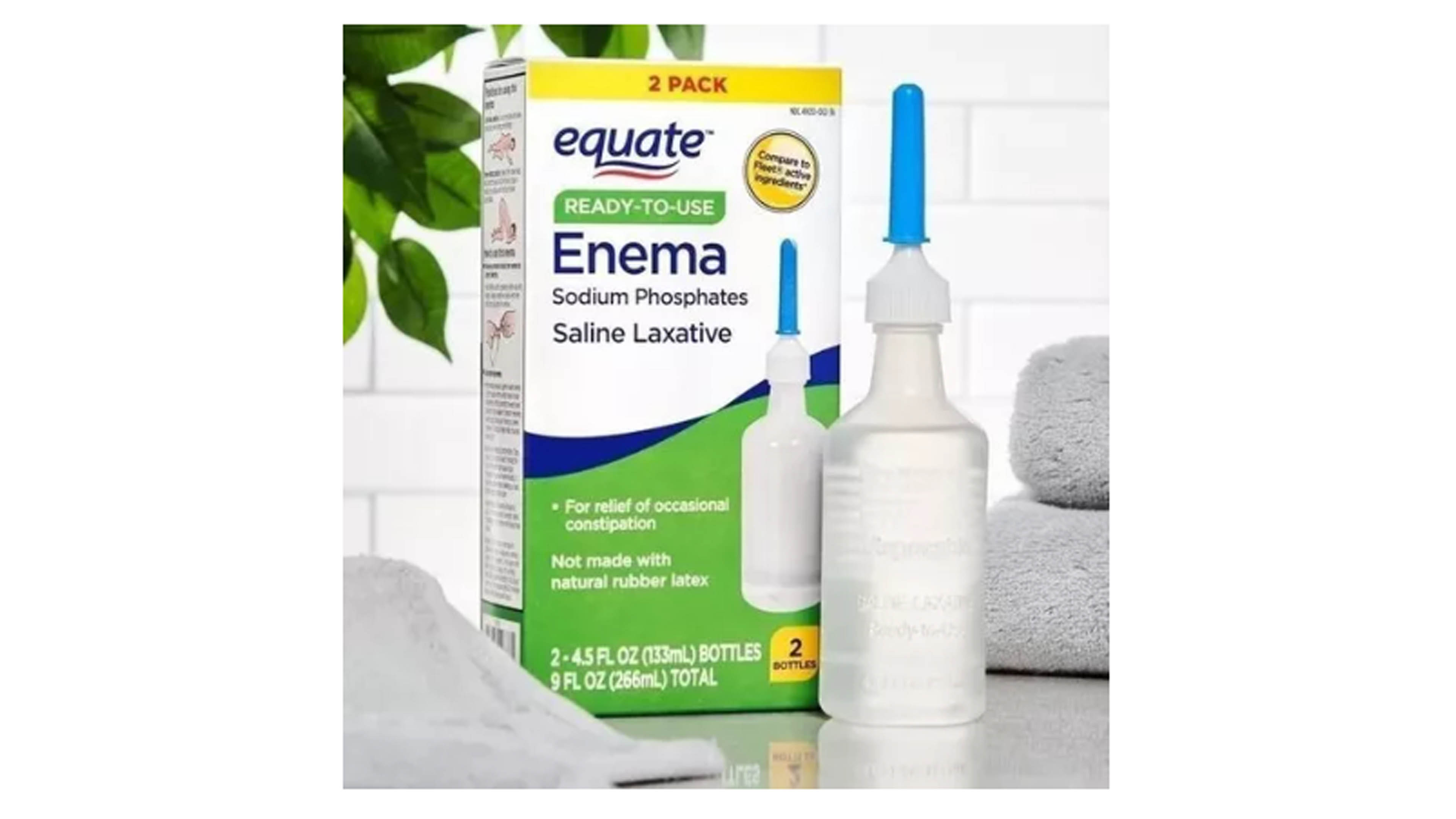 Enema Equate Enema 4.5 Oz 133 Ml Regular (paquete De 2) Kit De 2 Original