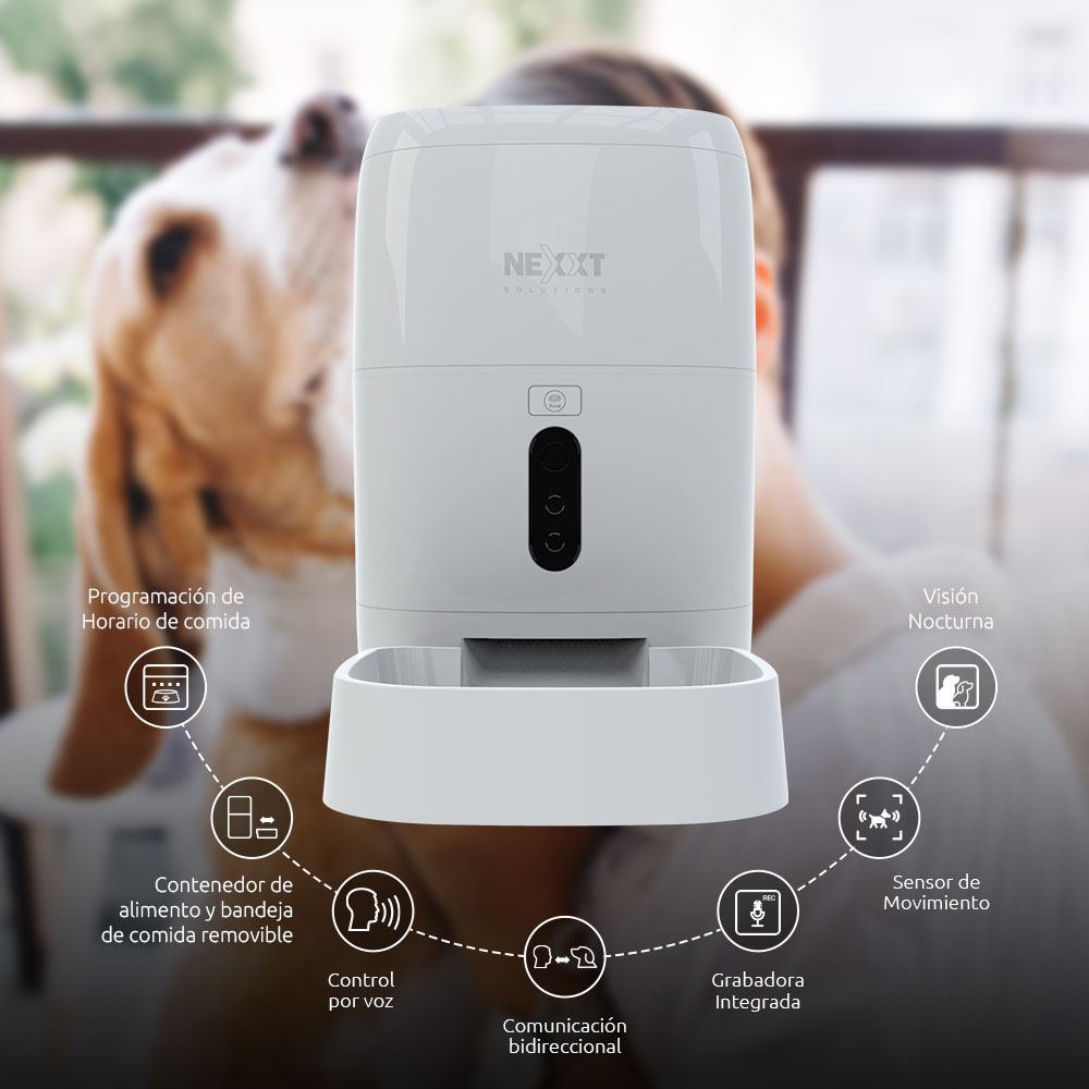 Dispensador inteligente para mascotas con conexión Wi-Fi y cámara integrada NHA-P610