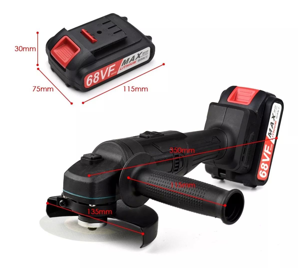 Pulidor inalámbrico 21V con Accesorios Amoladora Angular Esmeril Batería De Litio Portátil