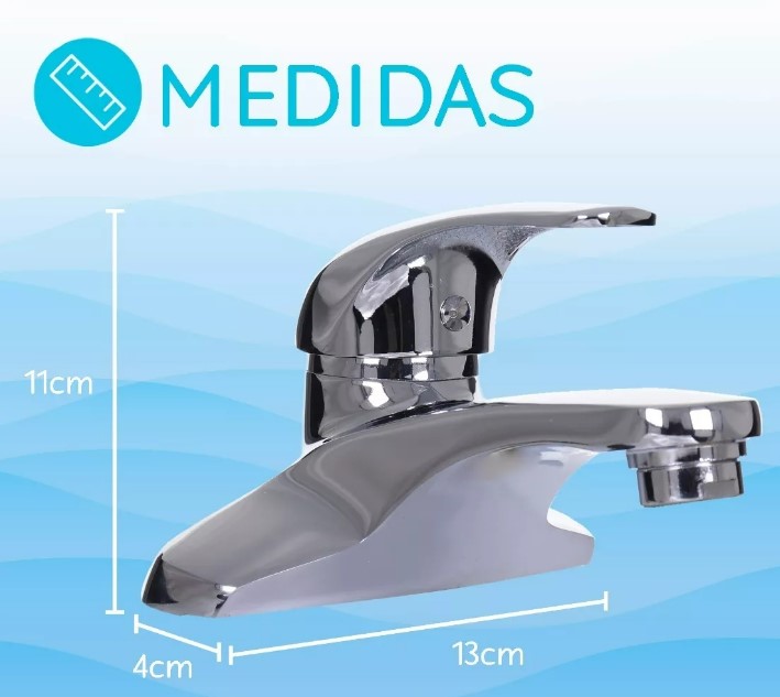 Llave Mezcladora Solvex Monomando Lavabo Baño Grifo Cromado SP-40056