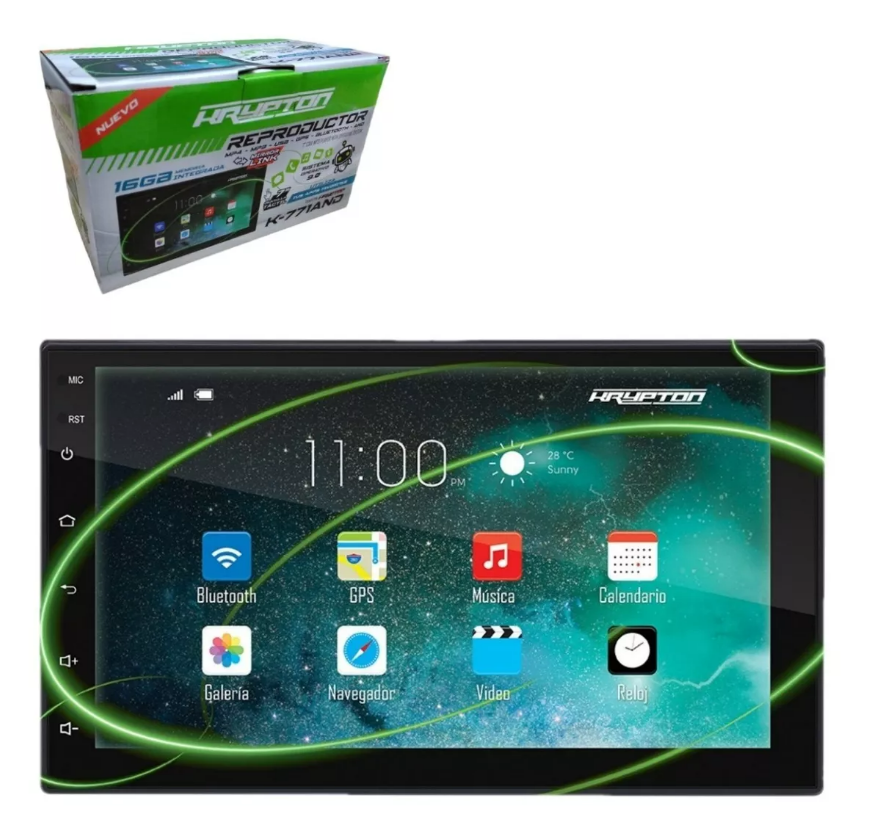 Pantalla para Auto 7 Sistema Operativo Android 9 16 GB MP4 MP3 USB SD BT