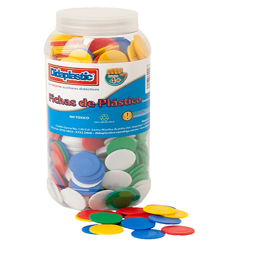 fichas de plástico c/500 didaplastic